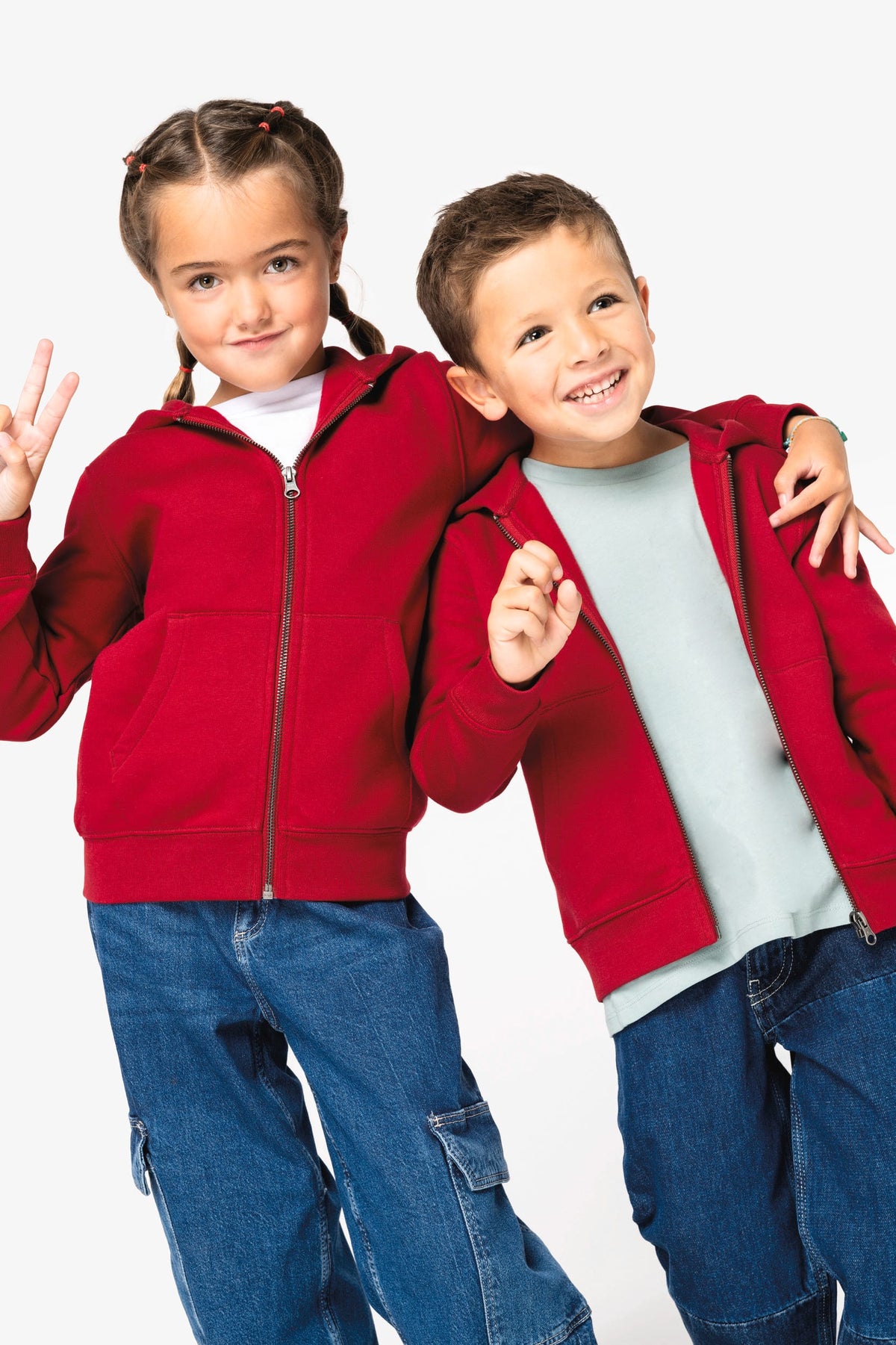 Native Spirit NS405 Ecologisch kindersweatvest met capuchon