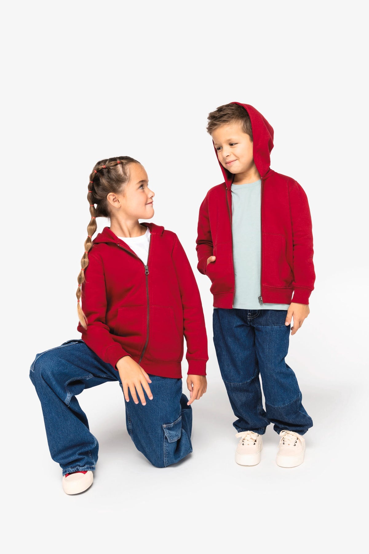 Native Spirit NS405 Ecologisch kindersweatvest met capuchon