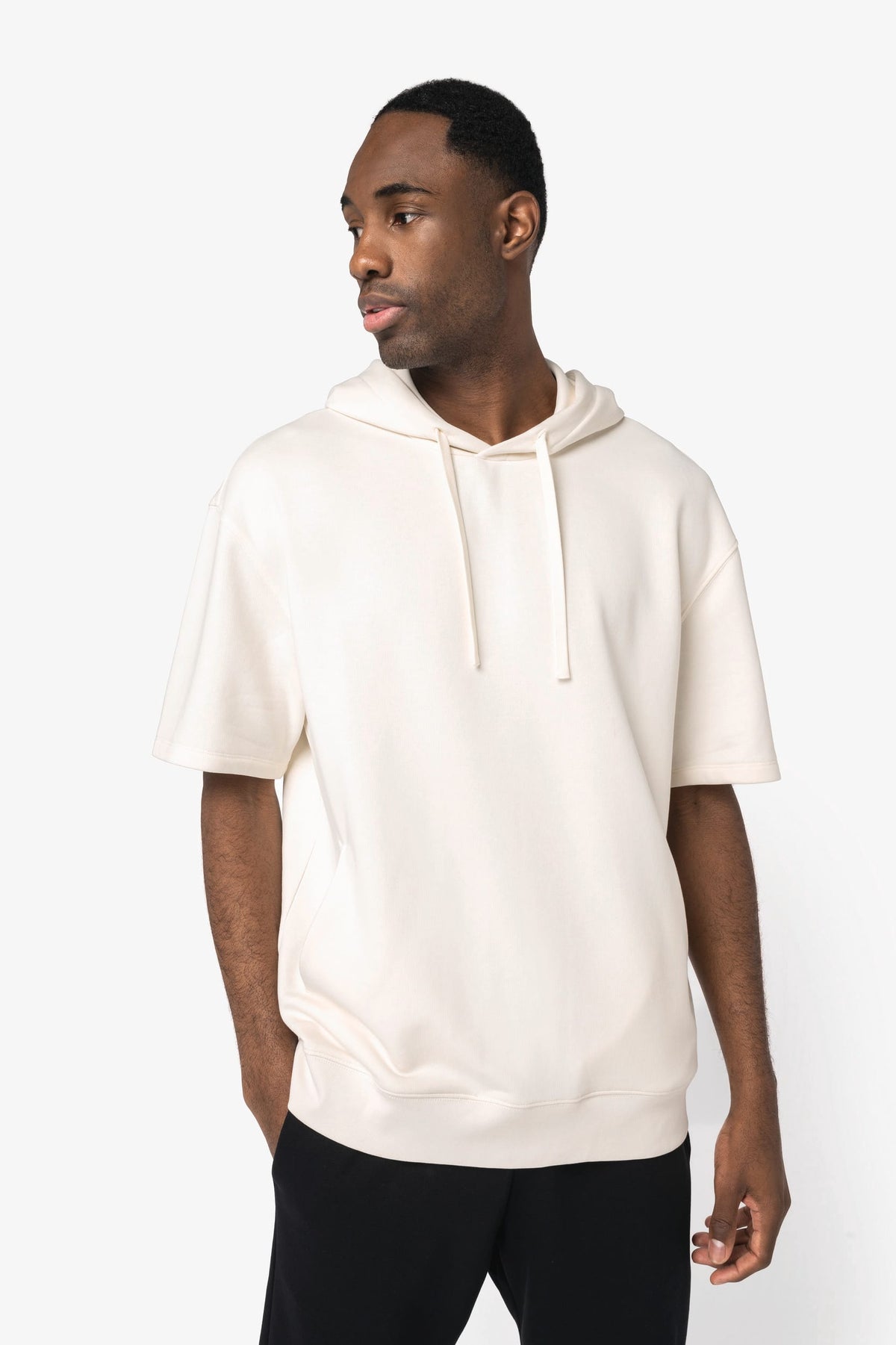 Native Spirit NS406 Ecologische unisex sweater met capuchon en korte verlaagde schouders French Terry