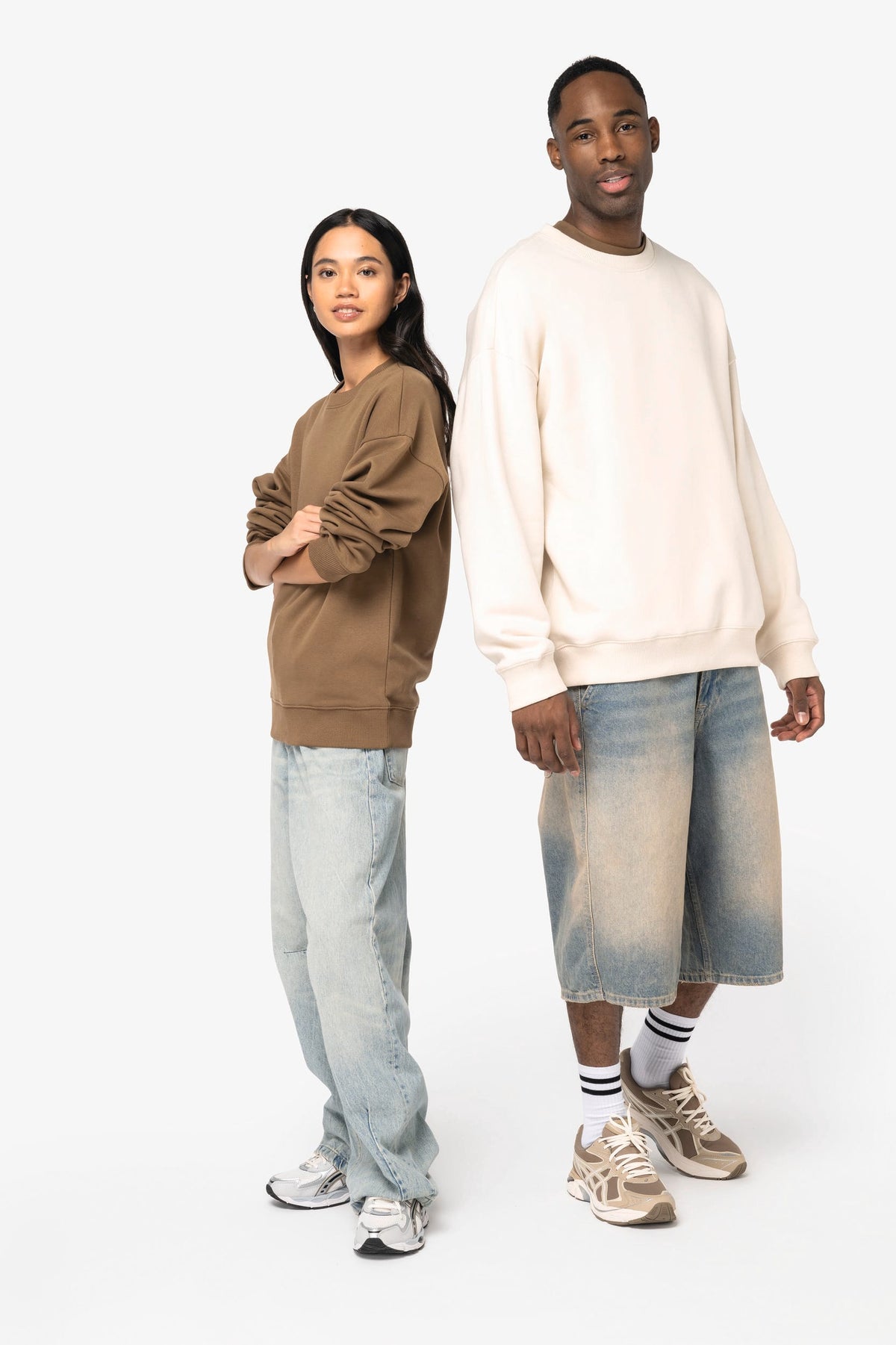 Native Spirit NS407 Ecologische oversized unisex sweater met ronde hals