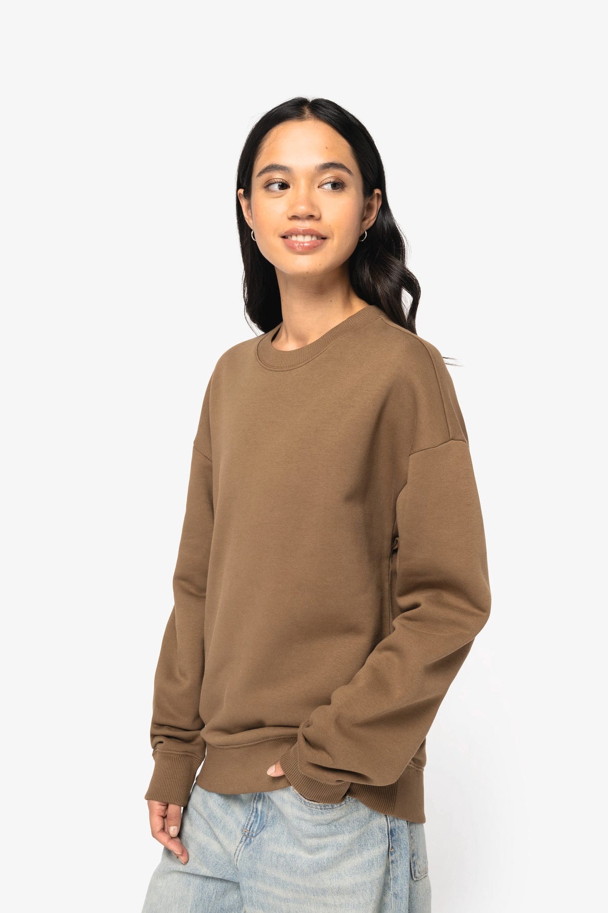 Native Spirit NS407 Ecologische oversized unisex sweater met ronde hals