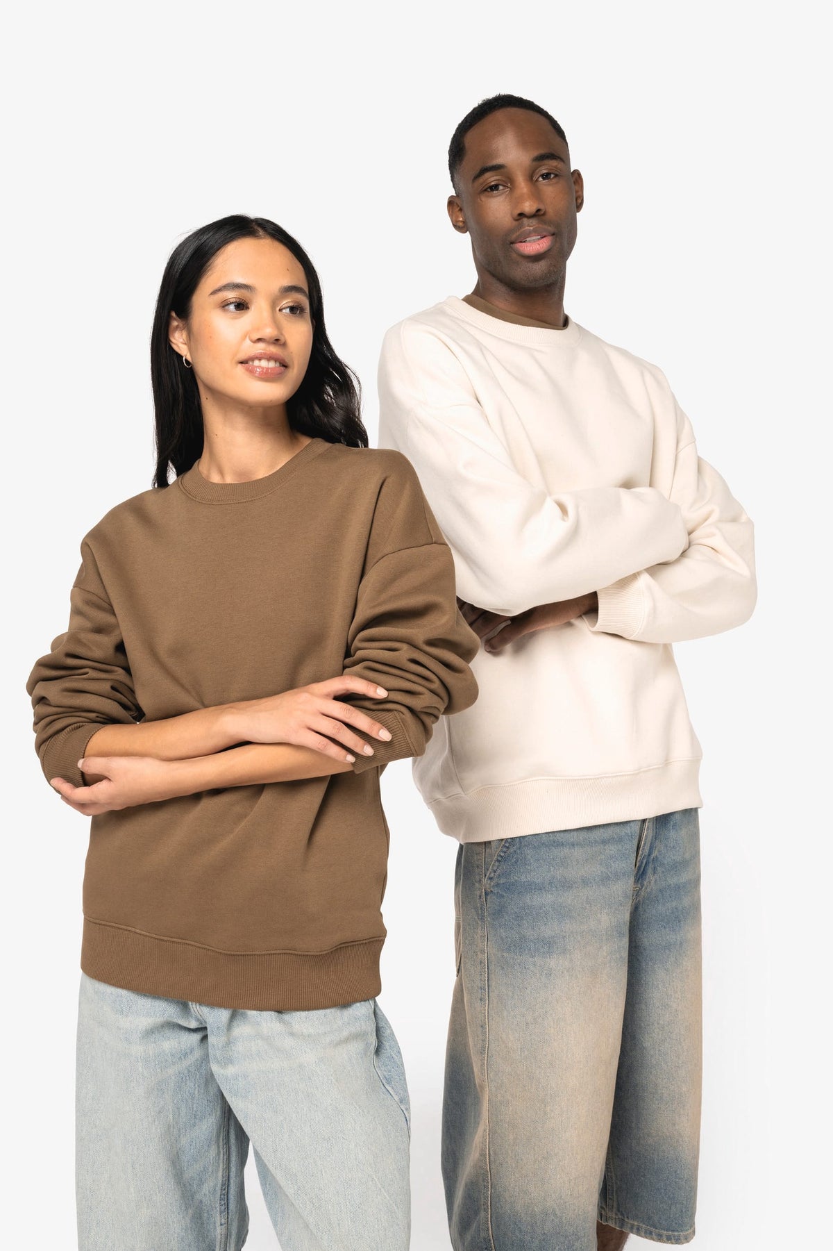 Native Spirit NS407 Ecologische oversized unisex sweater met ronde hals
