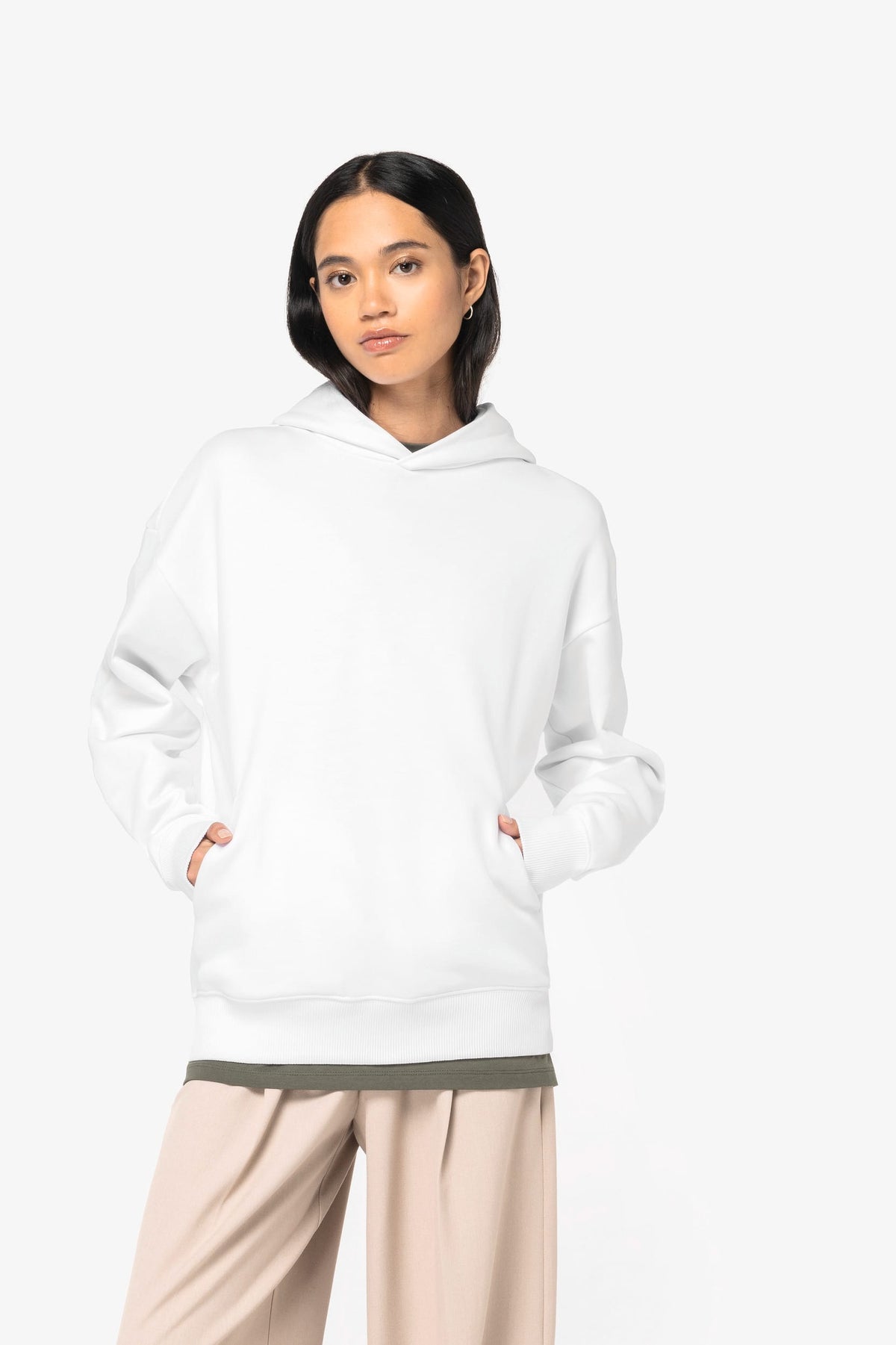 Native Spirit NS408 Ecologische unisex oversized sweater met capuchon