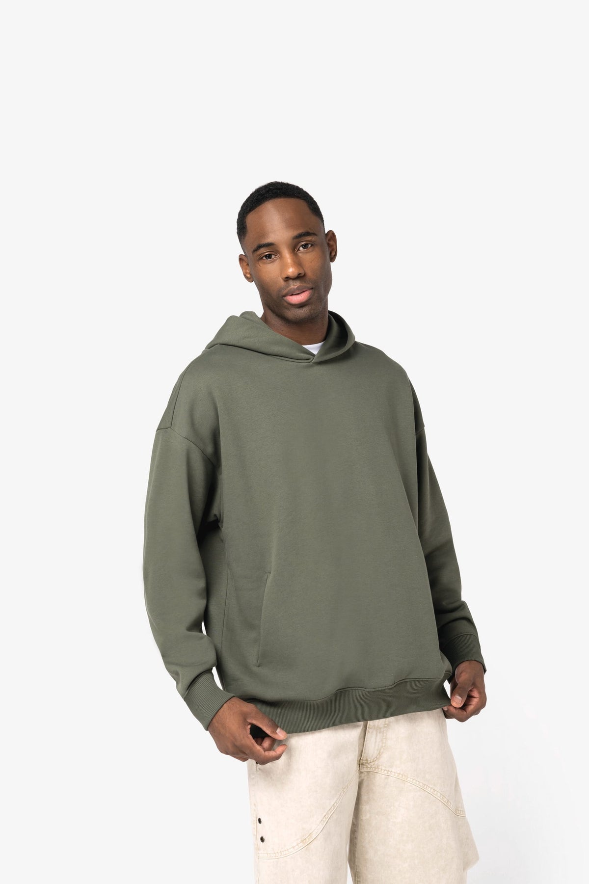 Native Spirit NS408 Ecologische unisex oversized sweater met capuchon