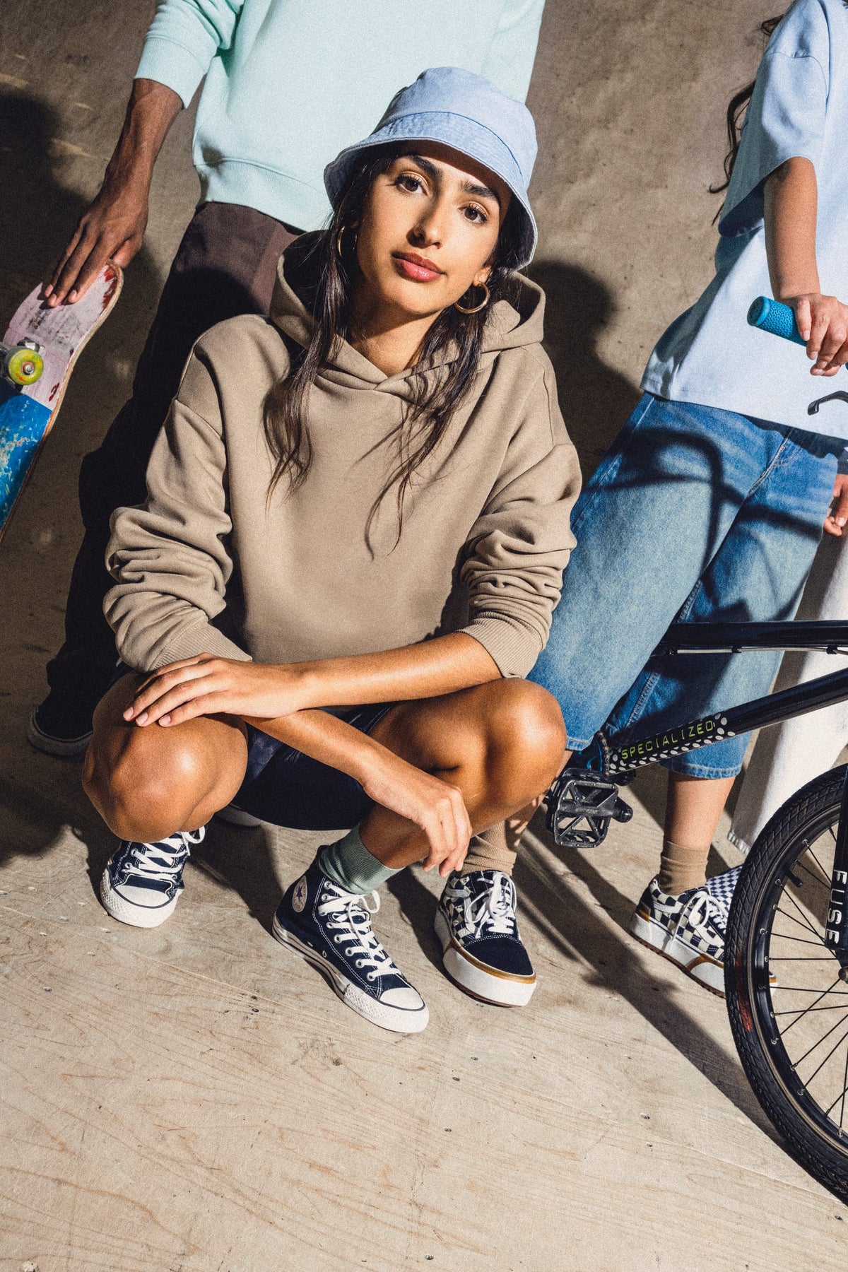 Native Spirit NS408 Ecologische unisex oversized sweater met capuchon