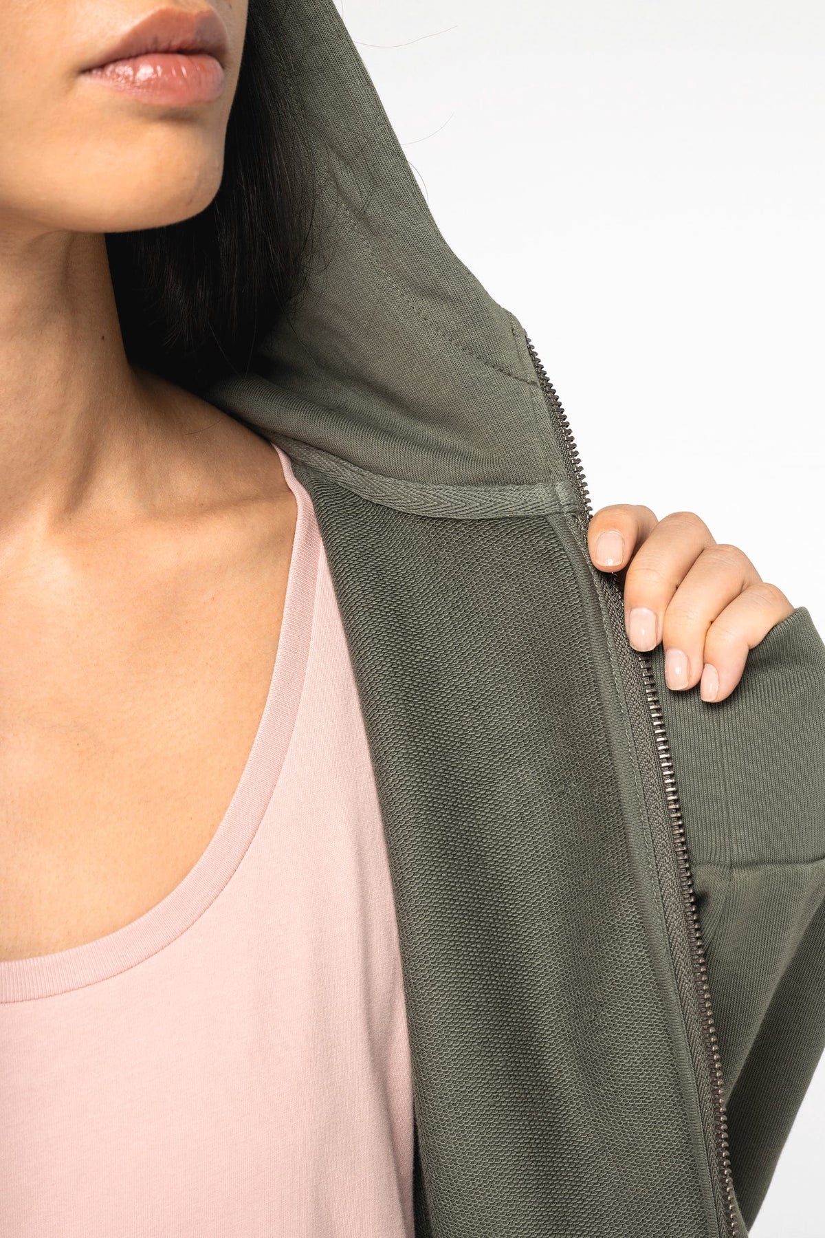 Native Spirit NS409 Ecologische sweatvest met capuchon French Terry
