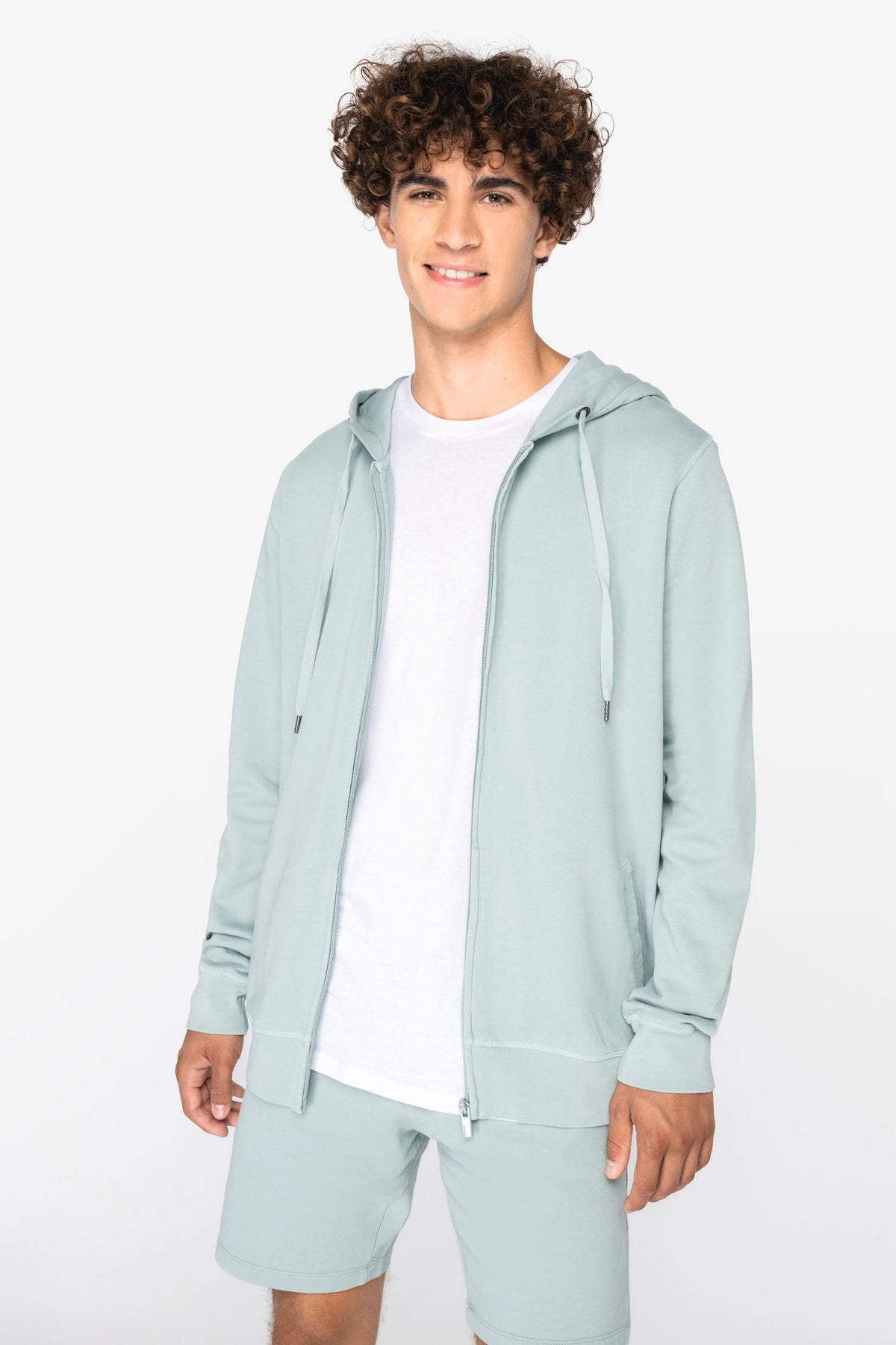 Native Spirit NS417 Ecologische unisex sweater met rits en capuchon French Terry
