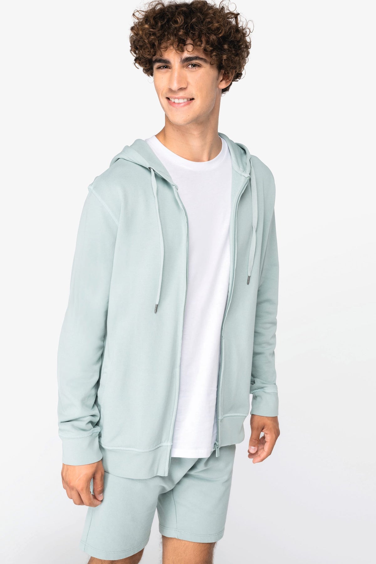 Native Spirit NS417 Ecologische unisex sweater met rits en capuchon French Terry