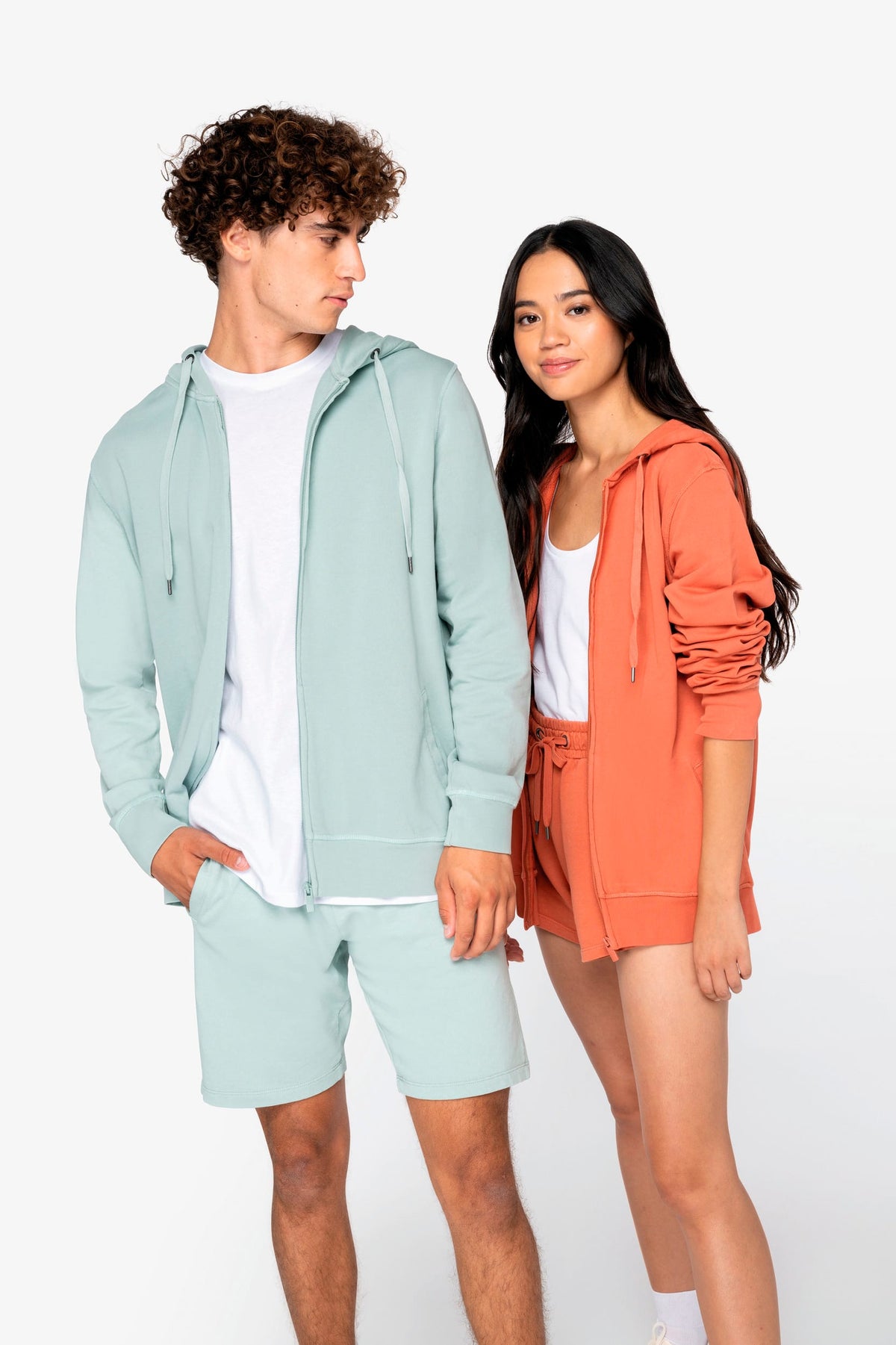 Native Spirit NS417 Ecologische unisex sweater met rits en capuchon French Terry