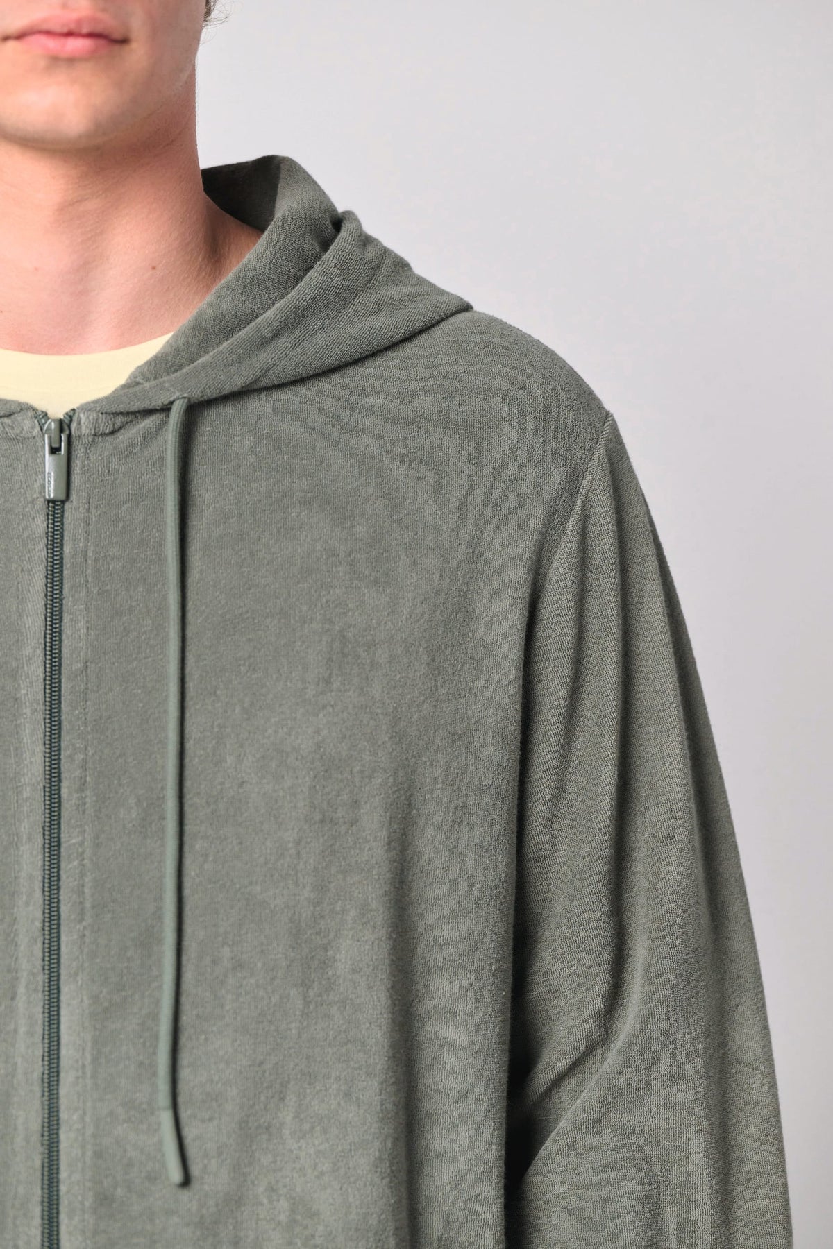 Native Spirit NS419 Ecologische badstof sweater met rits en capuchon