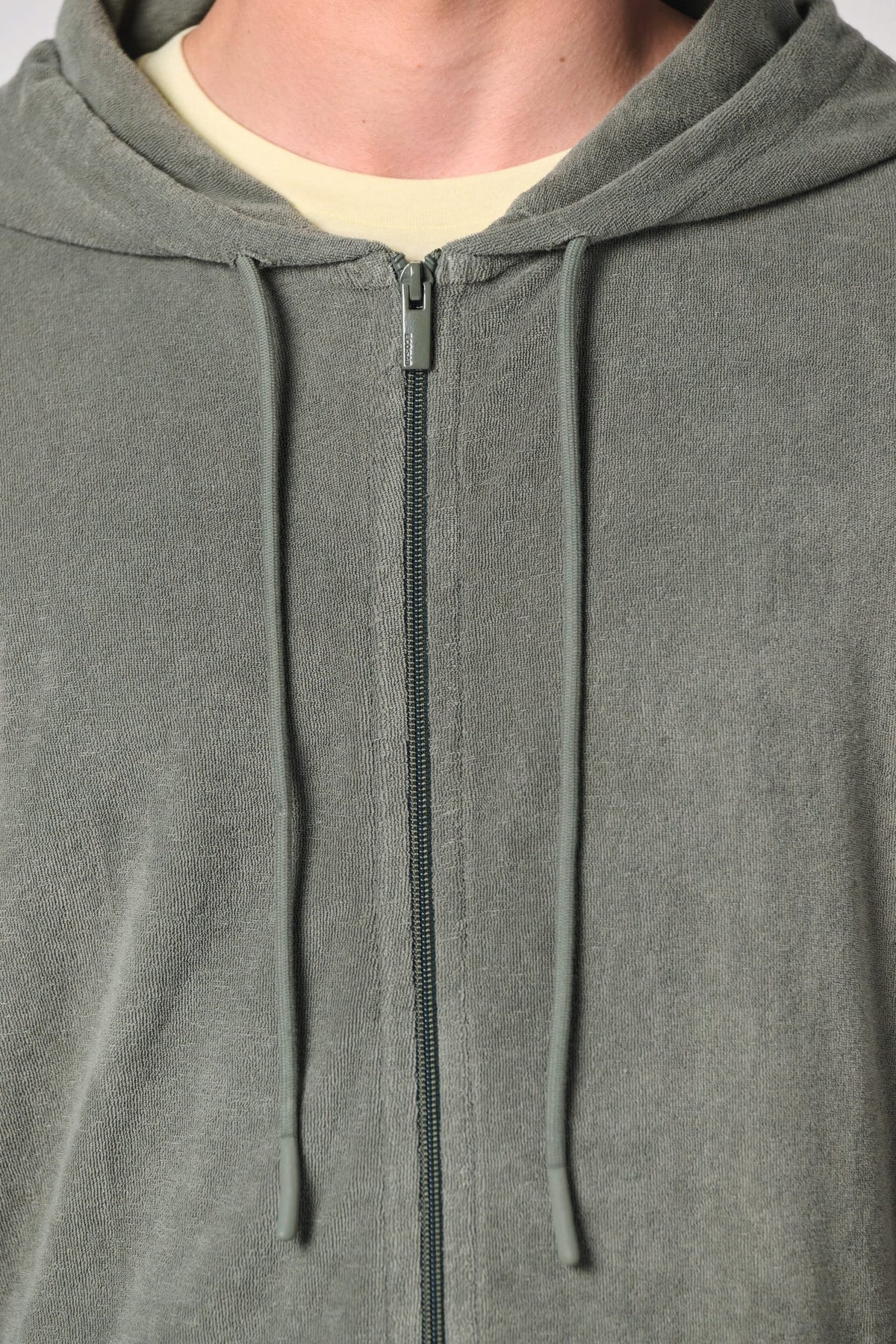 Native Spirit NS419 Ecologische badstof sweater met rits en capuchon