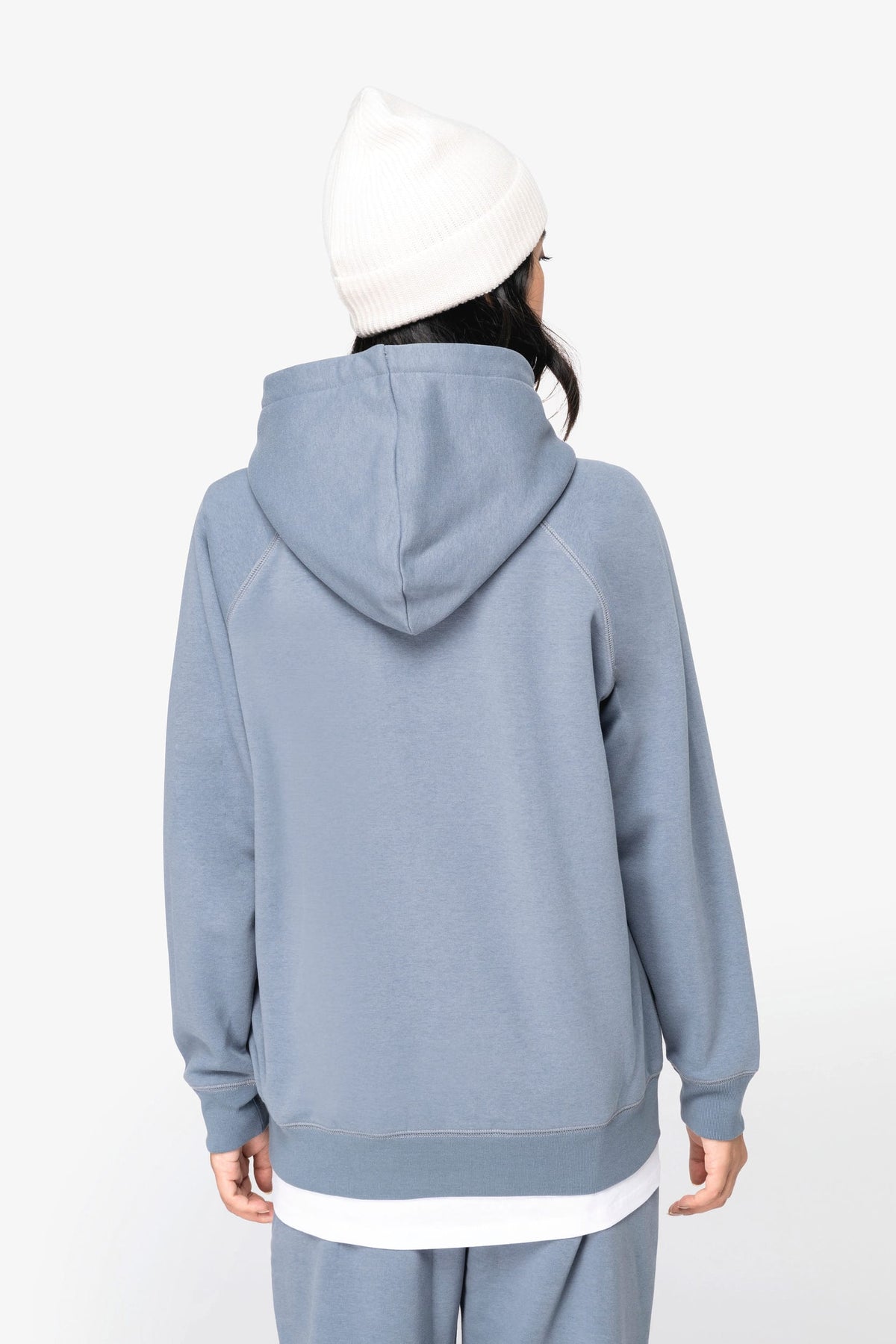Native Spirit NS422 Ecologische damessweater met capuchon en raglanmouwen