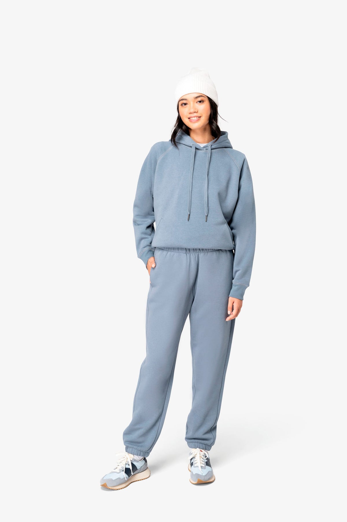 Native Spirit NS422 Ecologische damessweater met capuchon en raglanmouwen