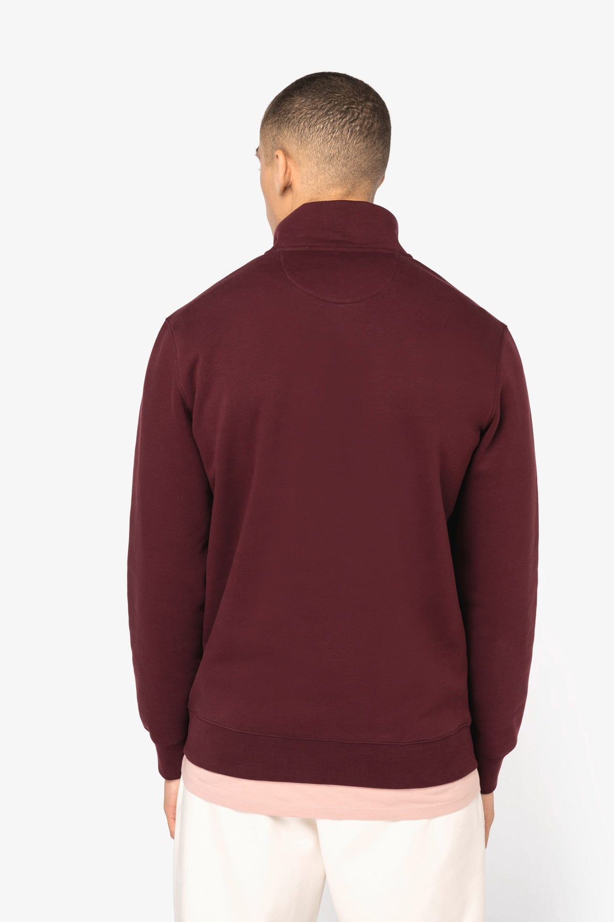 Native Spirit NS428 Ecologische herensweater met opstaande ritskraag