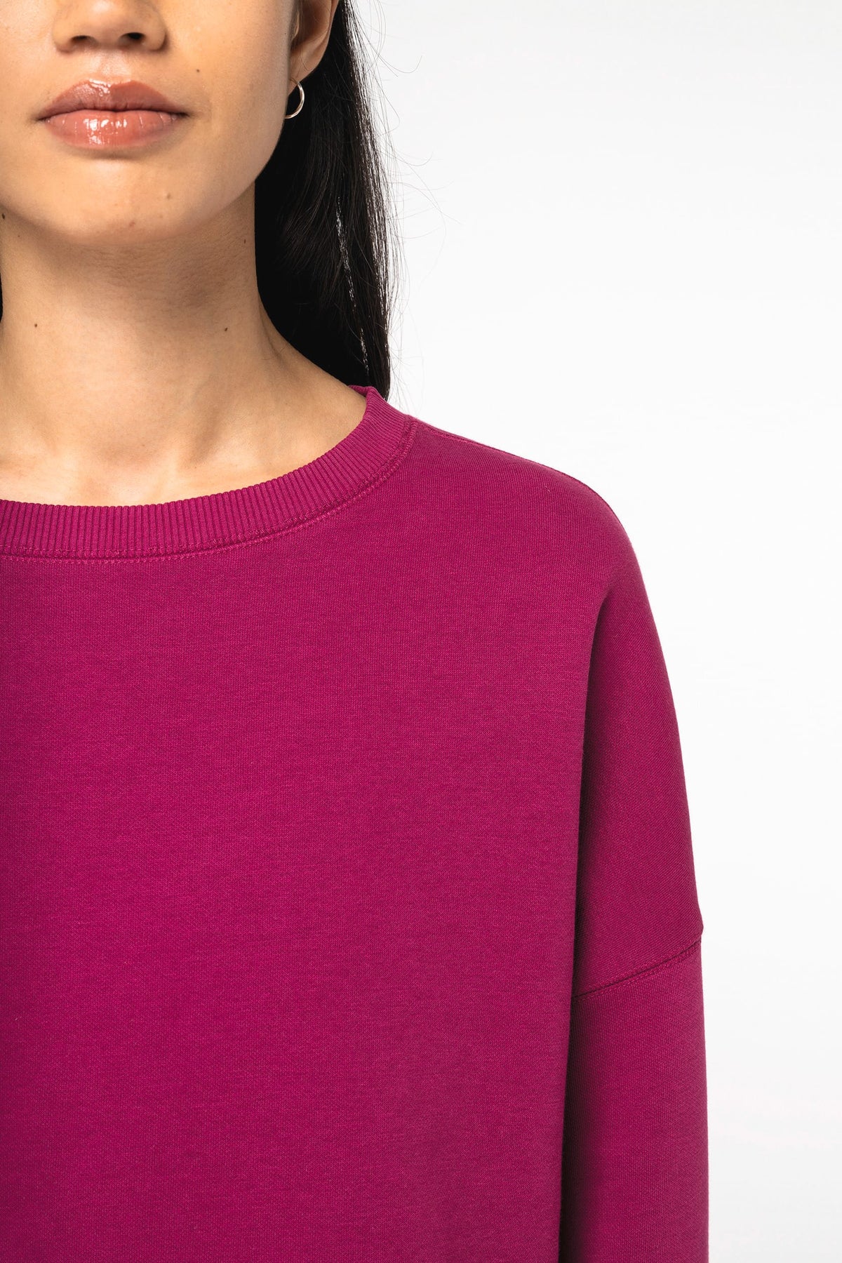Native Spirit NS429 Ecologische cropped damessweater met ronde hals