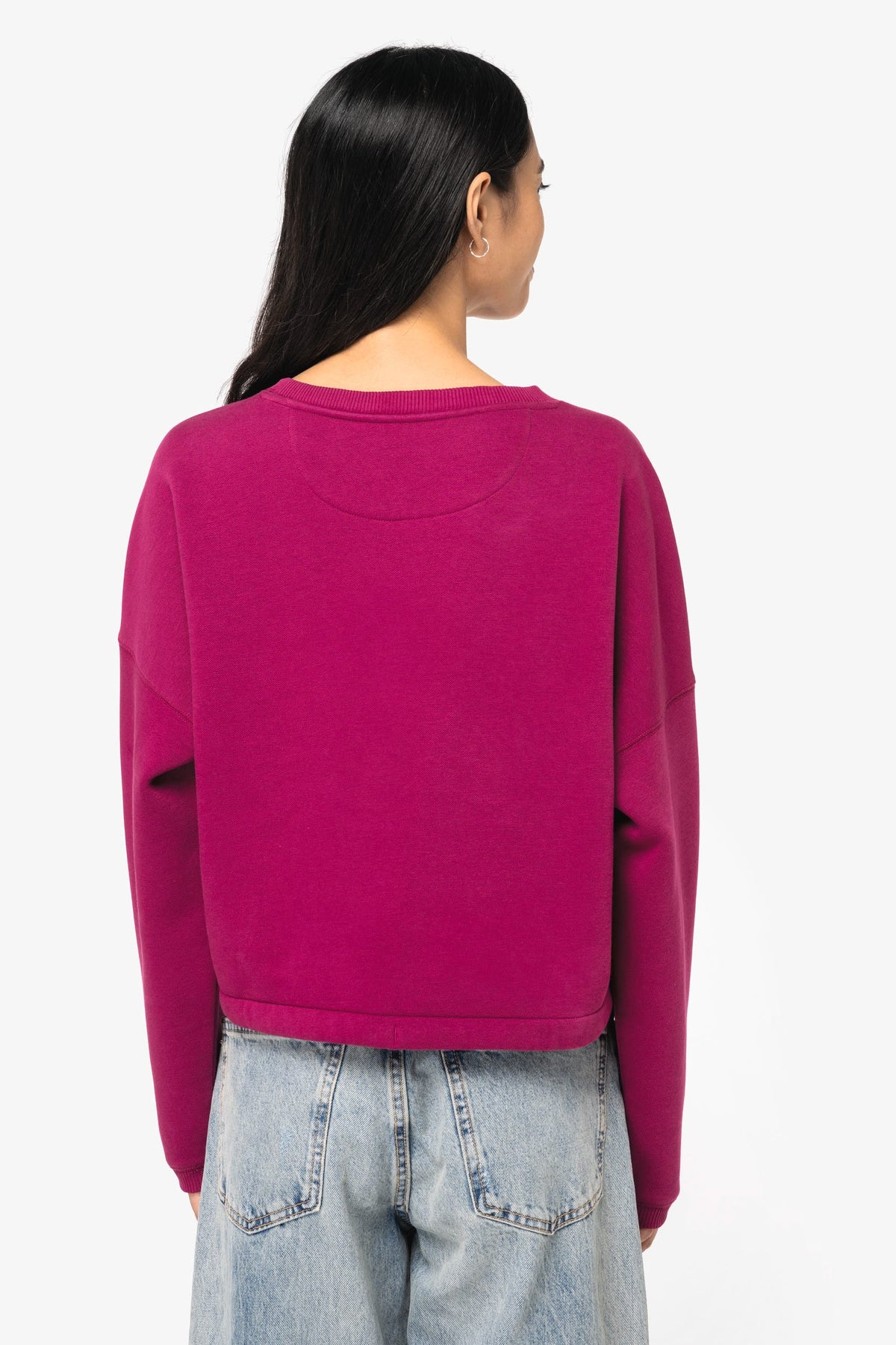 Native Spirit NS429 Ecologische cropped damessweater met ronde hals