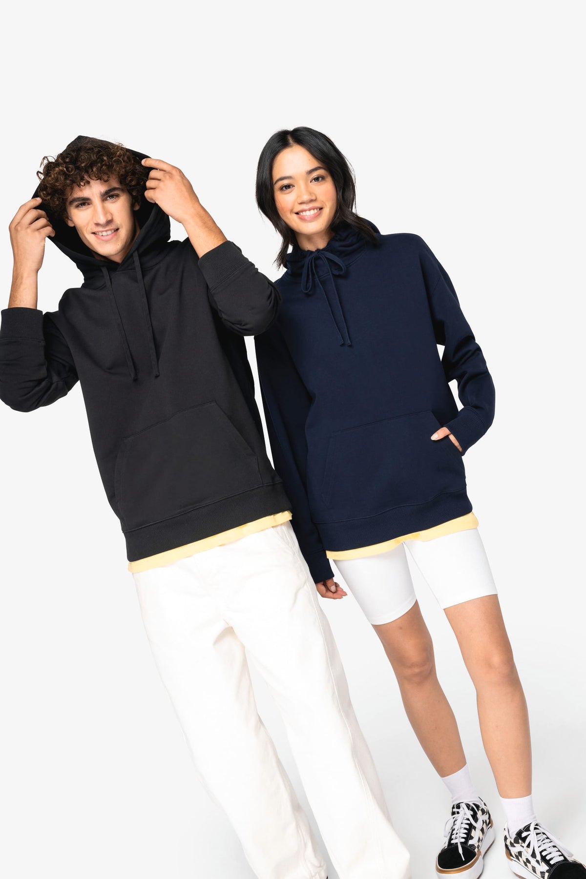 Native Spirit NS431 Ecologische unisex sweater met capuchon en verlaagde schouders French Terry