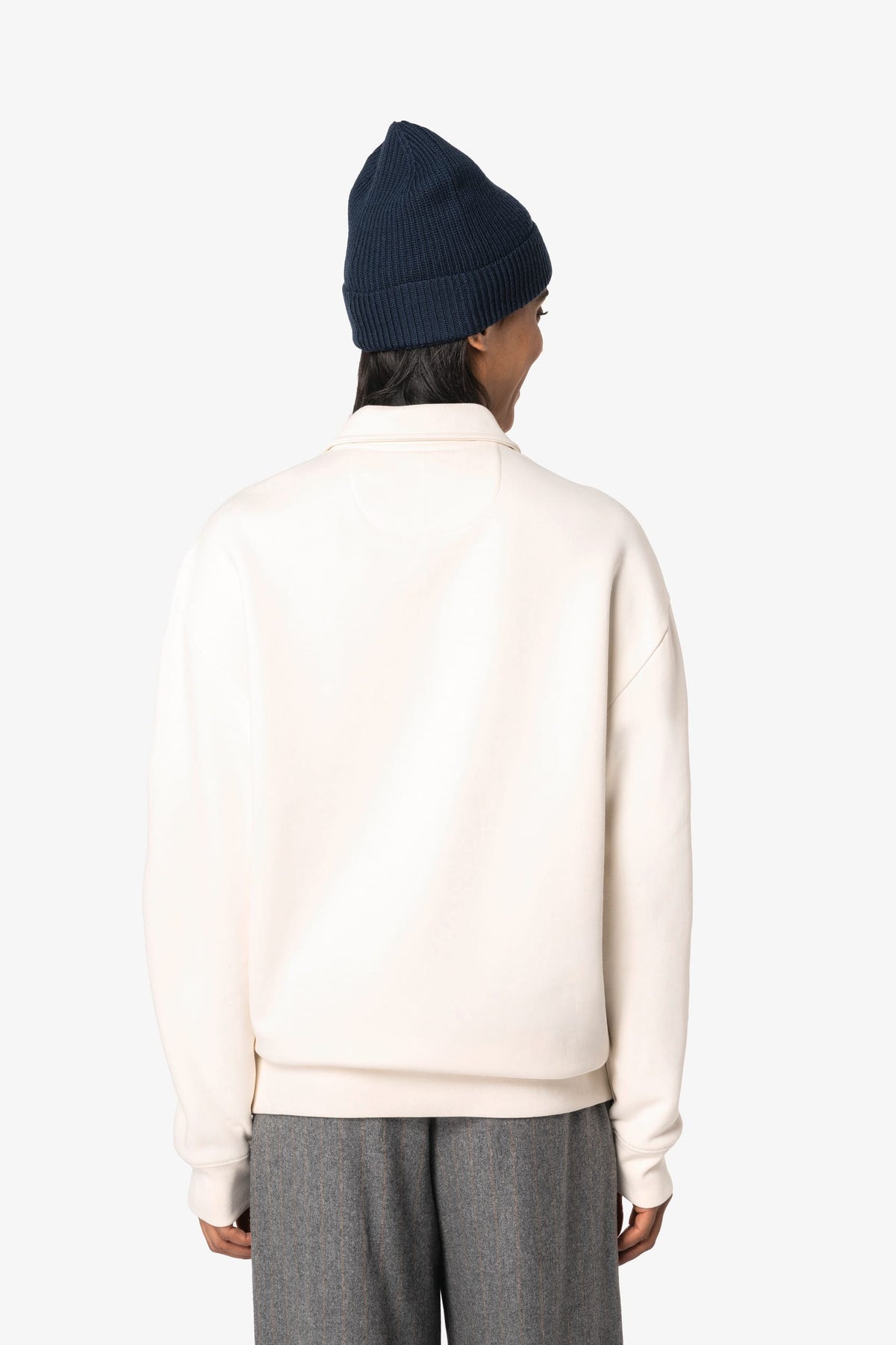 Native Spirit NS432 Ecologische unisex sweater met kwartrits, polokraag en afhangende schouders