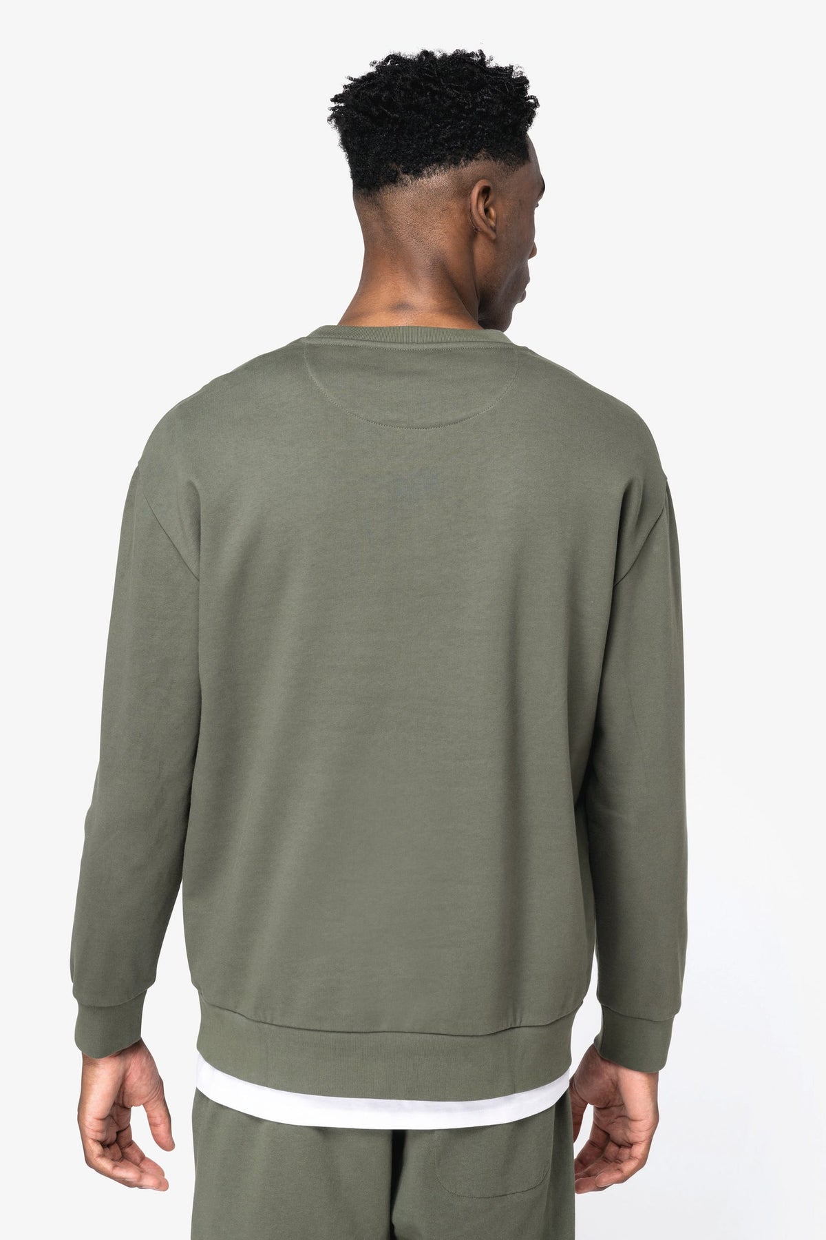 Native Spirit NS435 Ecologische unisex sweater met ronde hals en verlaagde schouders in geborsteld fleece