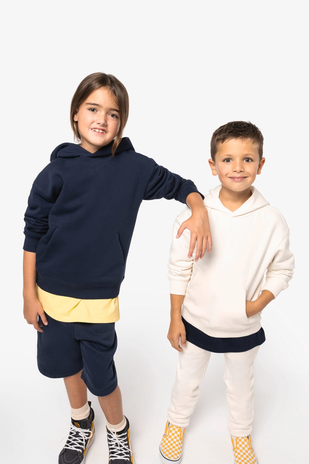 Native Spirit NS438 Ecologische oversized kindersweater met capuchon
