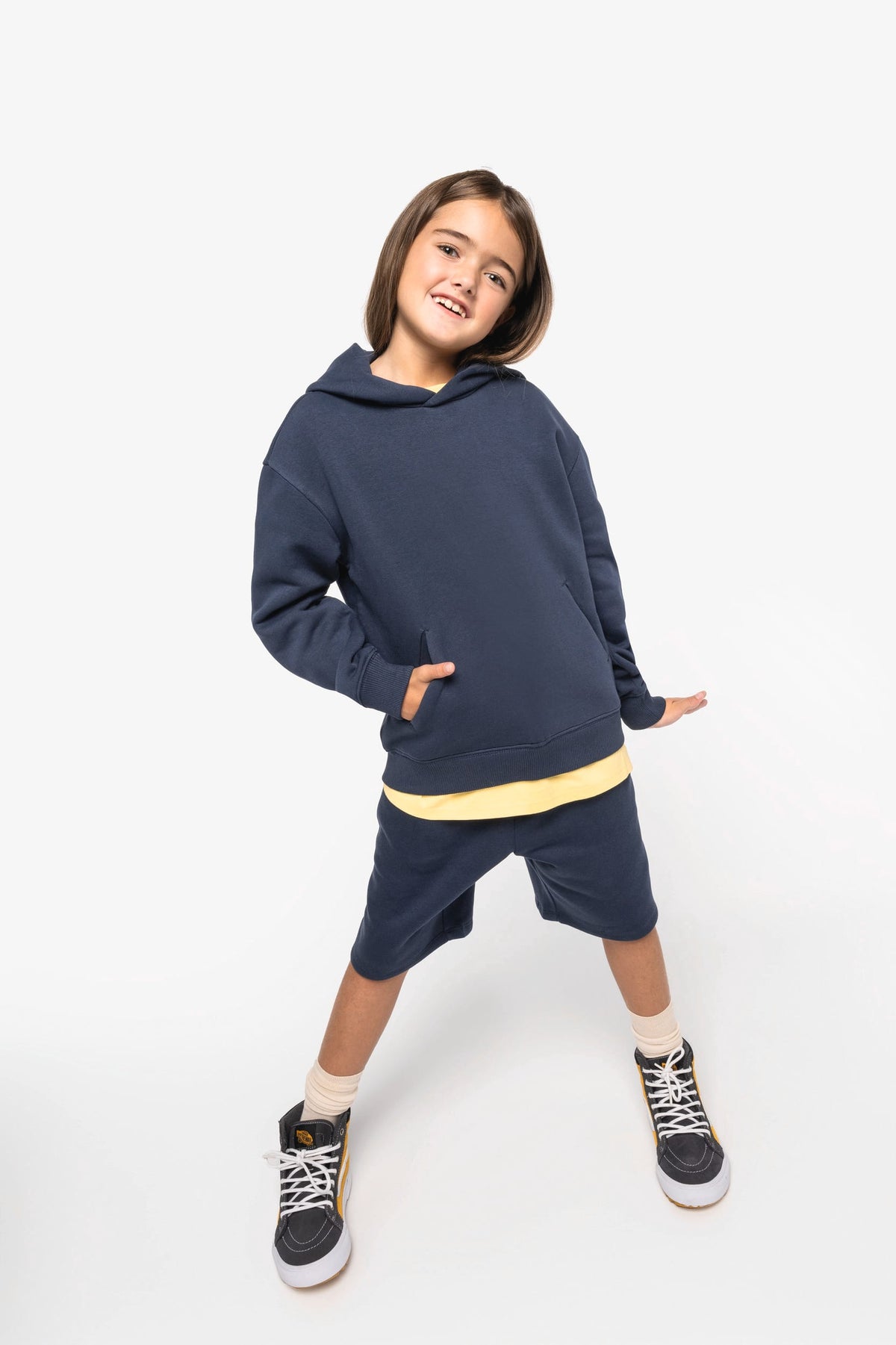 Native Spirit NS438 Ecologische oversized kindersweater met capuchon