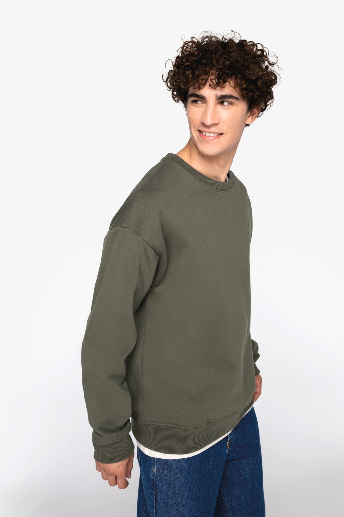 Native Spirit NS440 Ecologische oversized unisex sweater met ronde hals