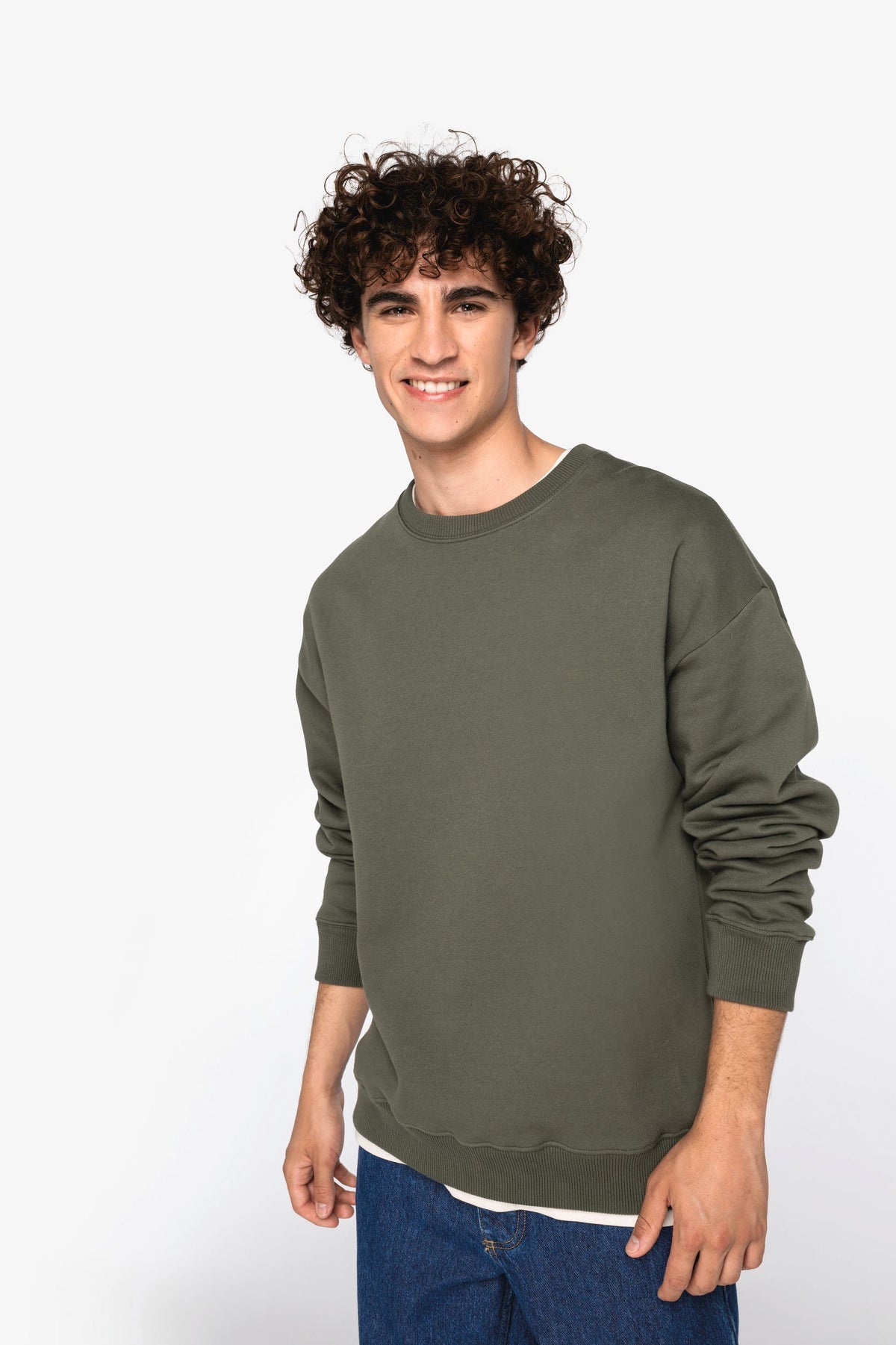 Native Spirit NS440 Ecologische oversized unisex sweater met ronde hals