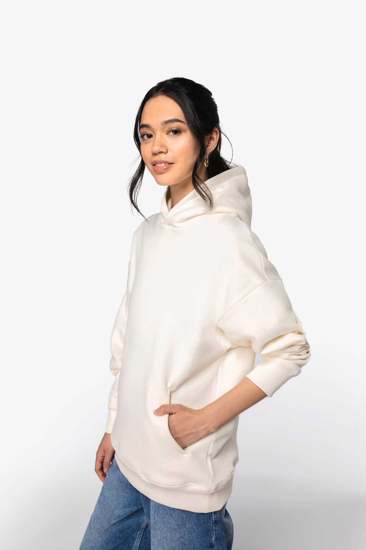 Native Spirit NS441 Ecologische unisex oversized sweater met capuchon