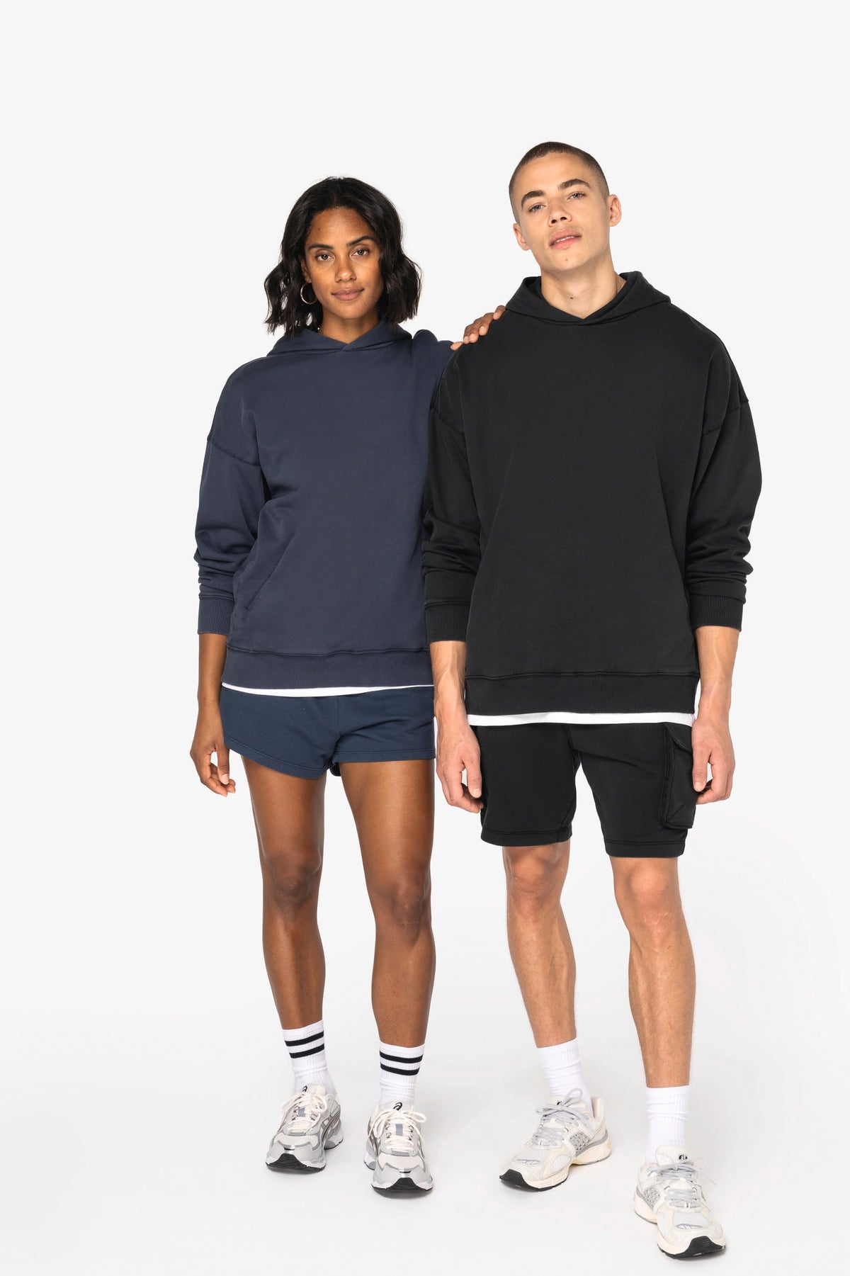 Native Spirit NS448 Duurzame unisex oversized verwassen sweater met capuchon