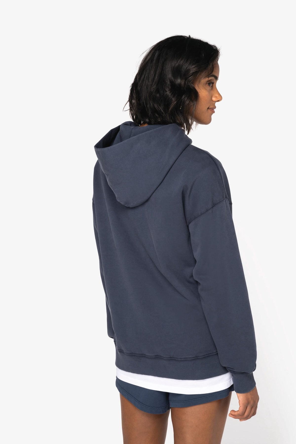 Native Spirit NS448 Duurzame unisex oversized verwassen sweater met capuchon