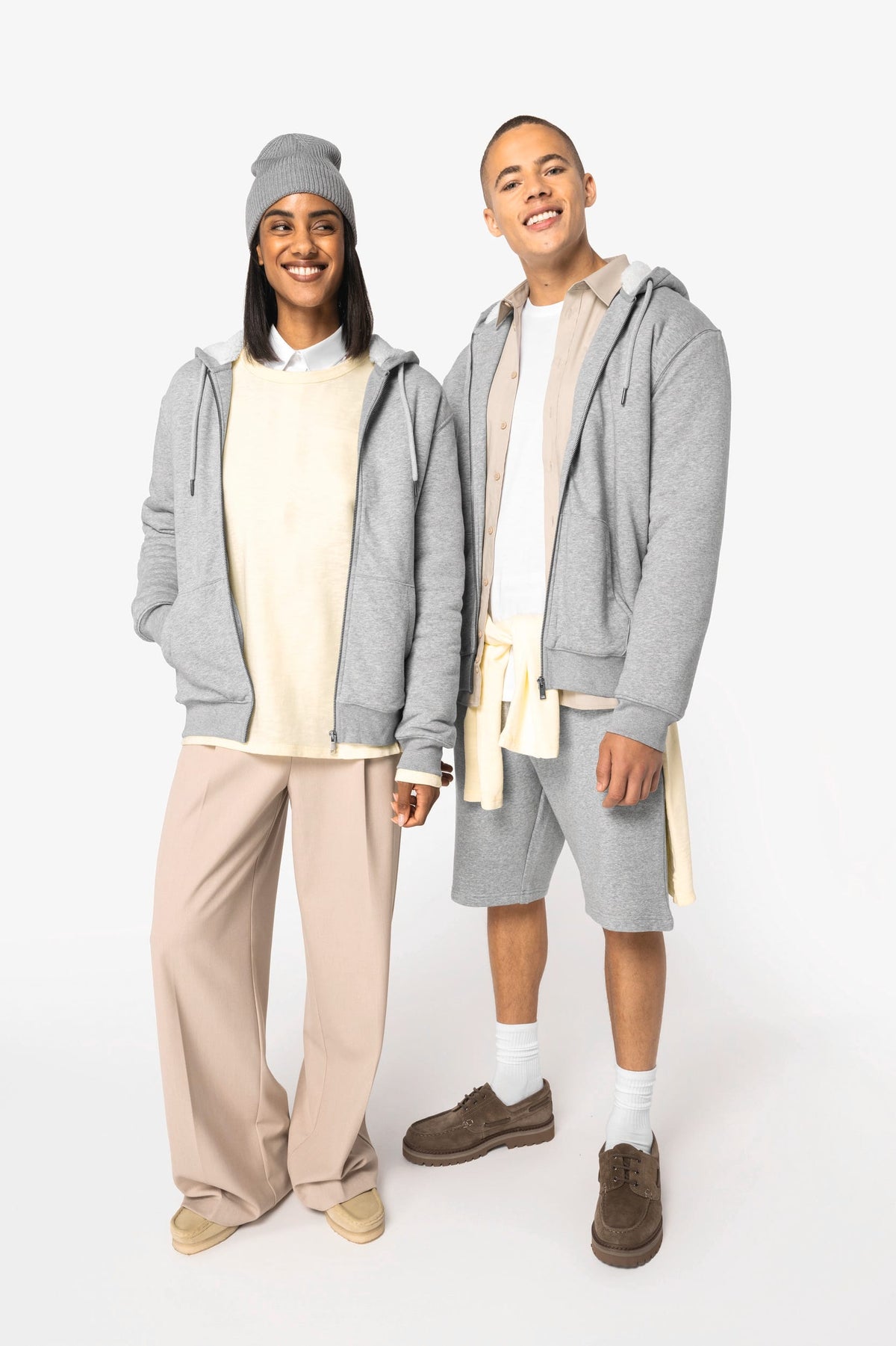 Native Spirit NS460 Ecologische unisex sweater met rits en sherpavoering