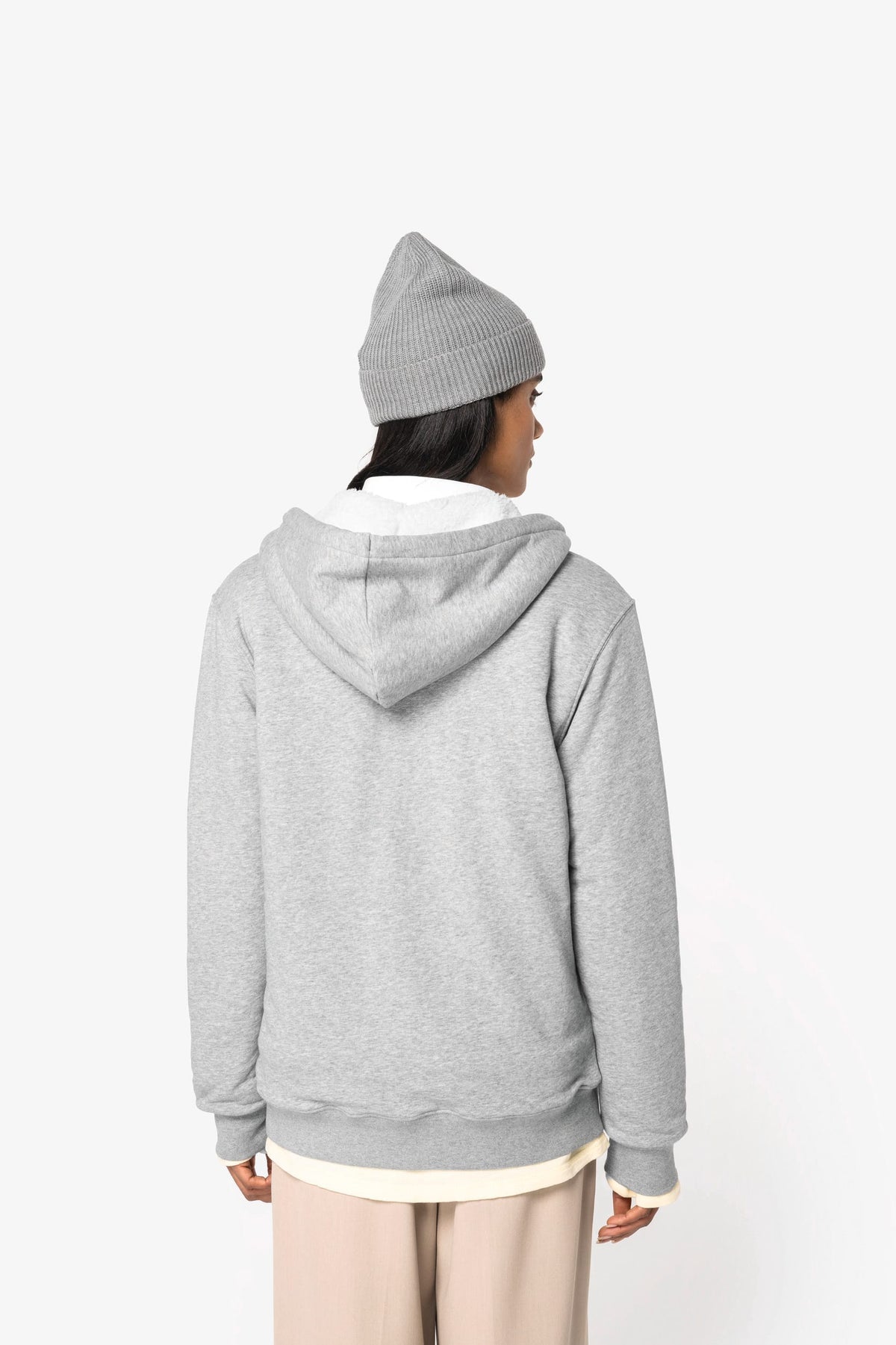 Native Spirit NS460 Ecologische unisex sweater met rits en sherpavoering