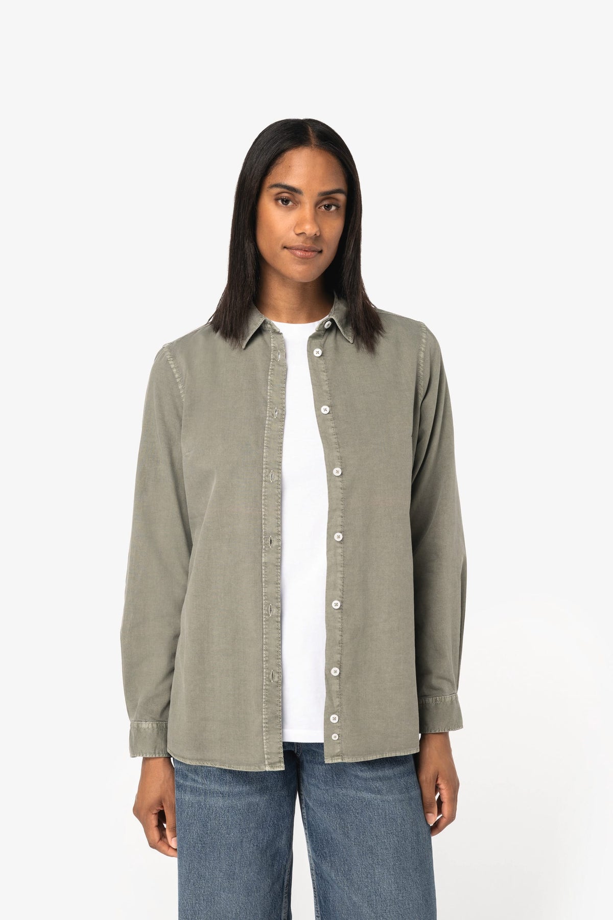 Native Spirit NS503 Ecologisch verwassen damesoverhemd