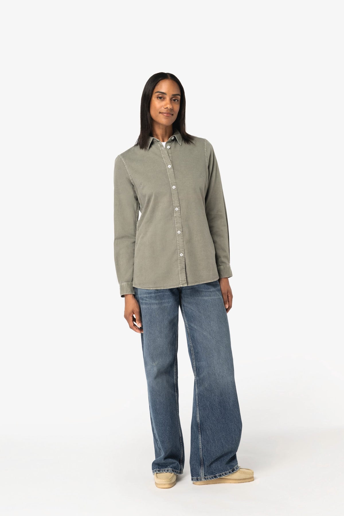 Native Spirit NS503 Ecologisch verwassen damesoverhemd