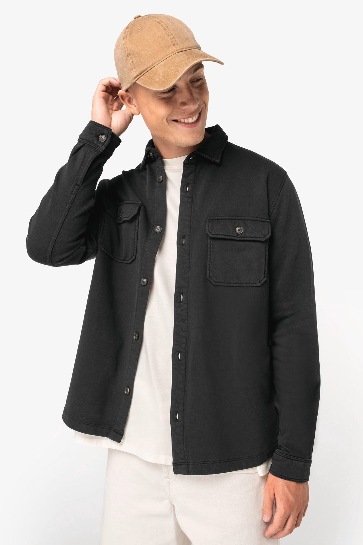 Native Spirit NS521 Ecologisch verwassen herenoverhemd in geborsteld fleece