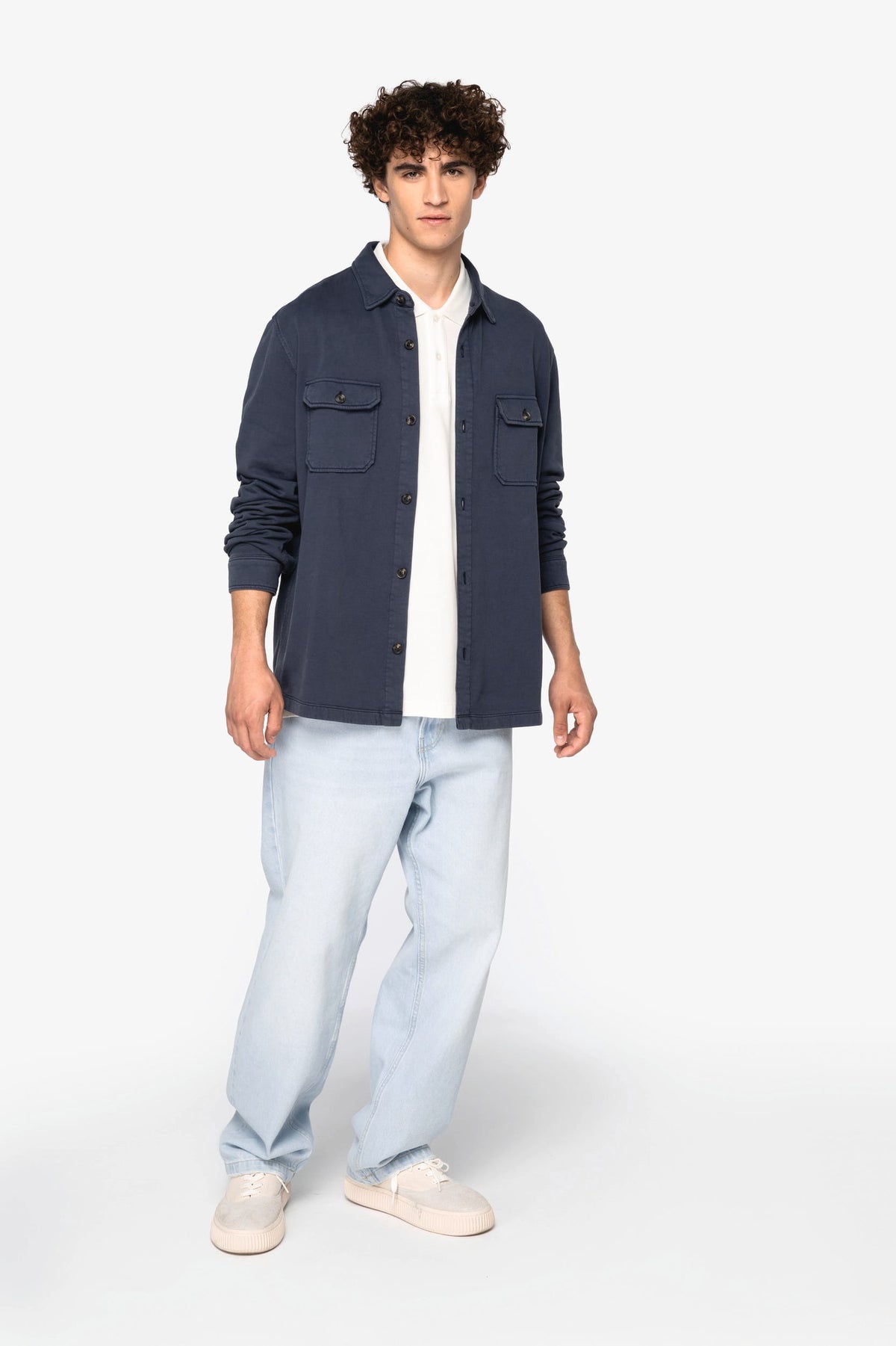 Native Spirit NS521 Ecologisch verwassen herenoverhemd in geborsteld fleece