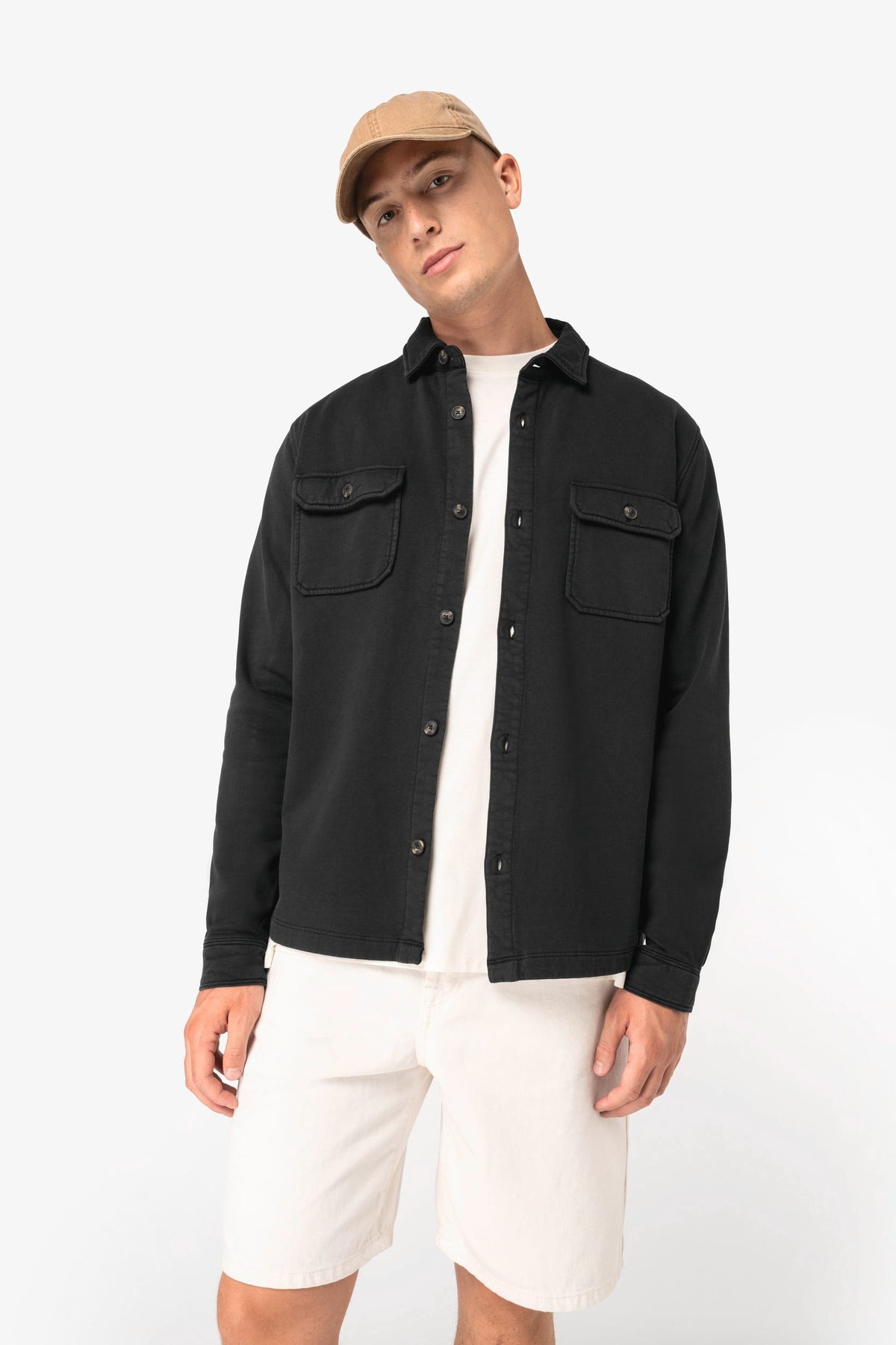 Native Spirit NS521 Ecologisch verwassen herenoverhemd in geborsteld fleece