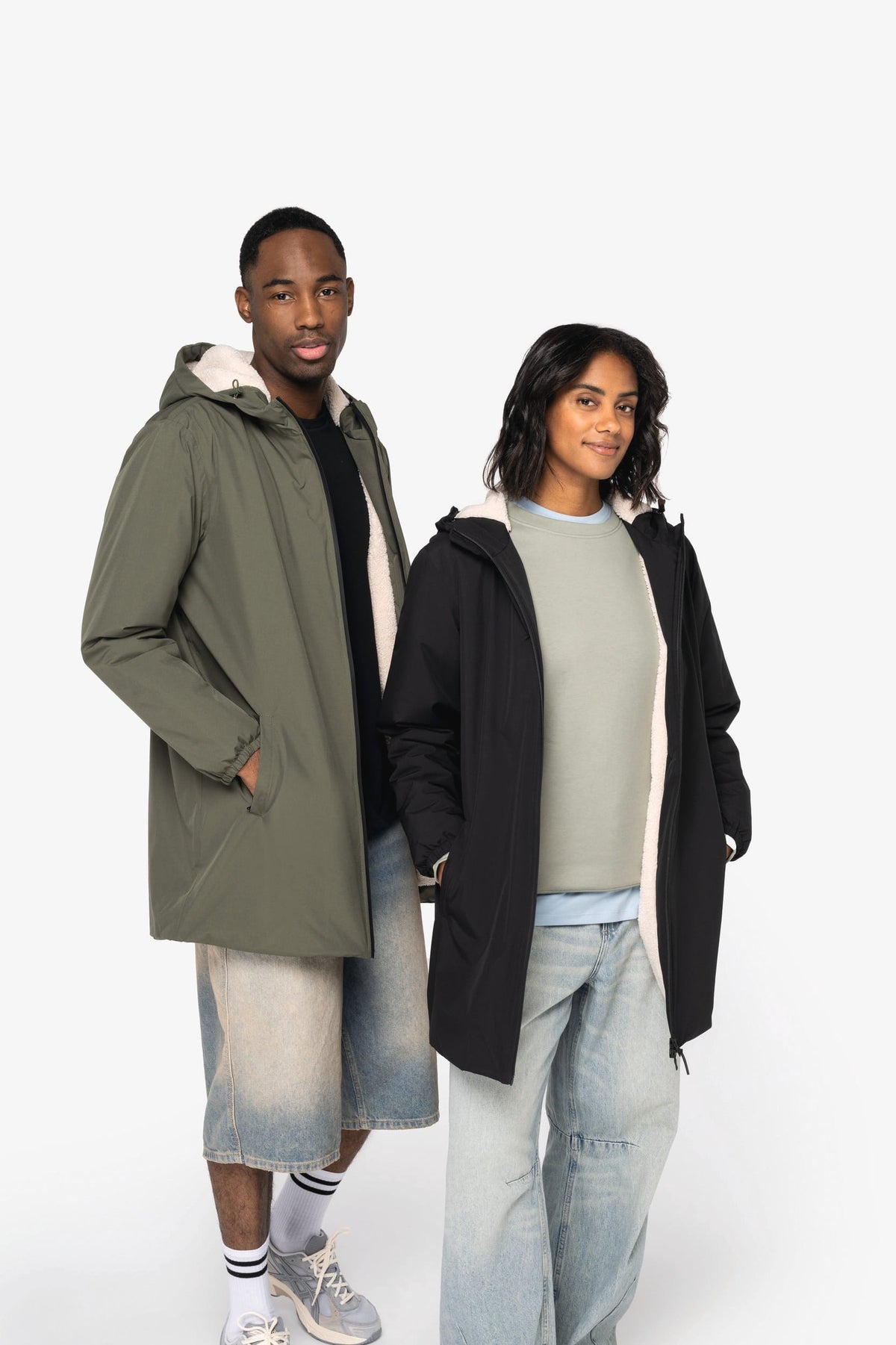 Native Spirit NS609 Ecologisch waterdicht unisex jasje met sherpavoering