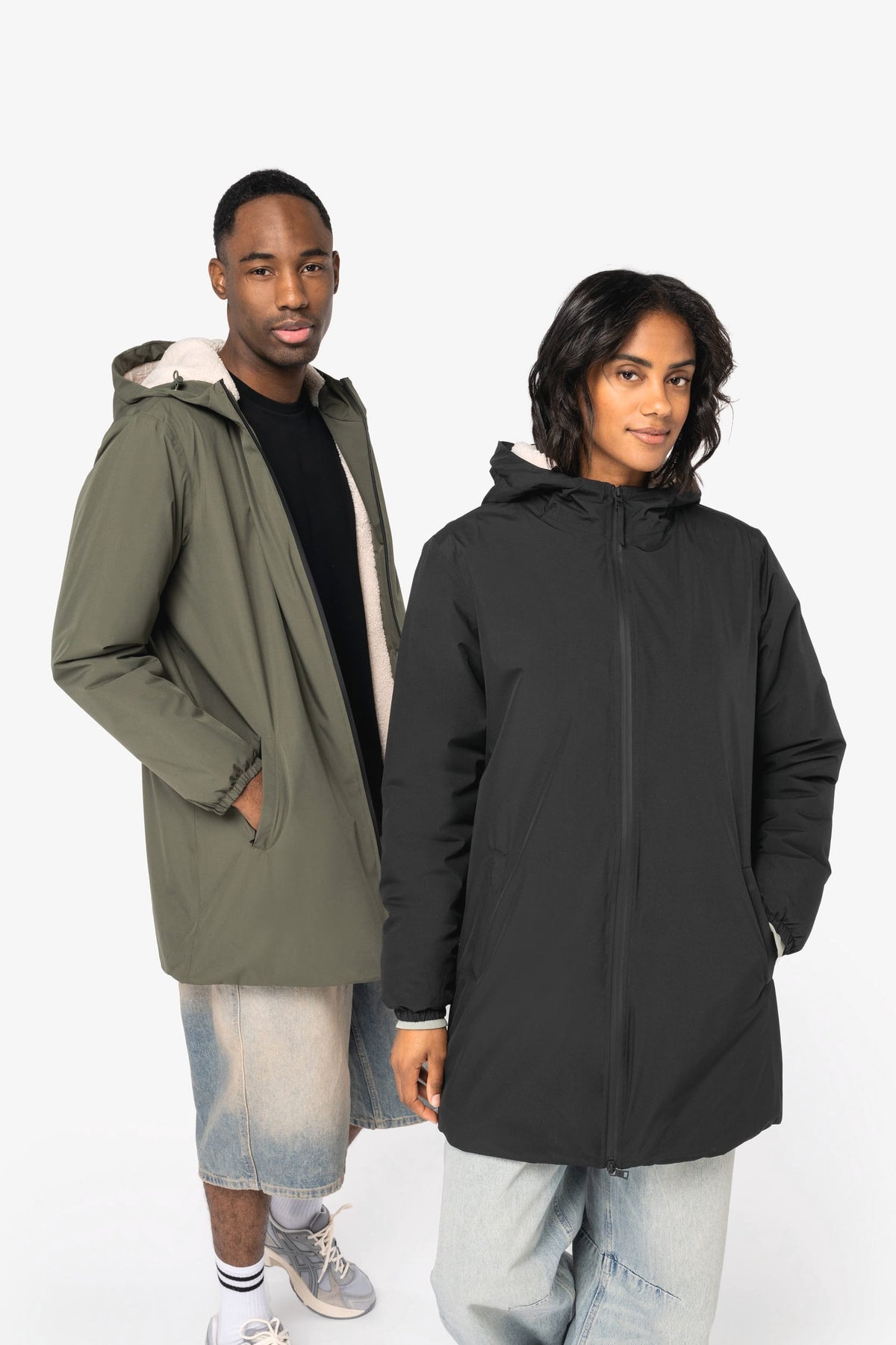 Native Spirit NS609 Ecologisch waterdicht unisex jasje met sherpavoering