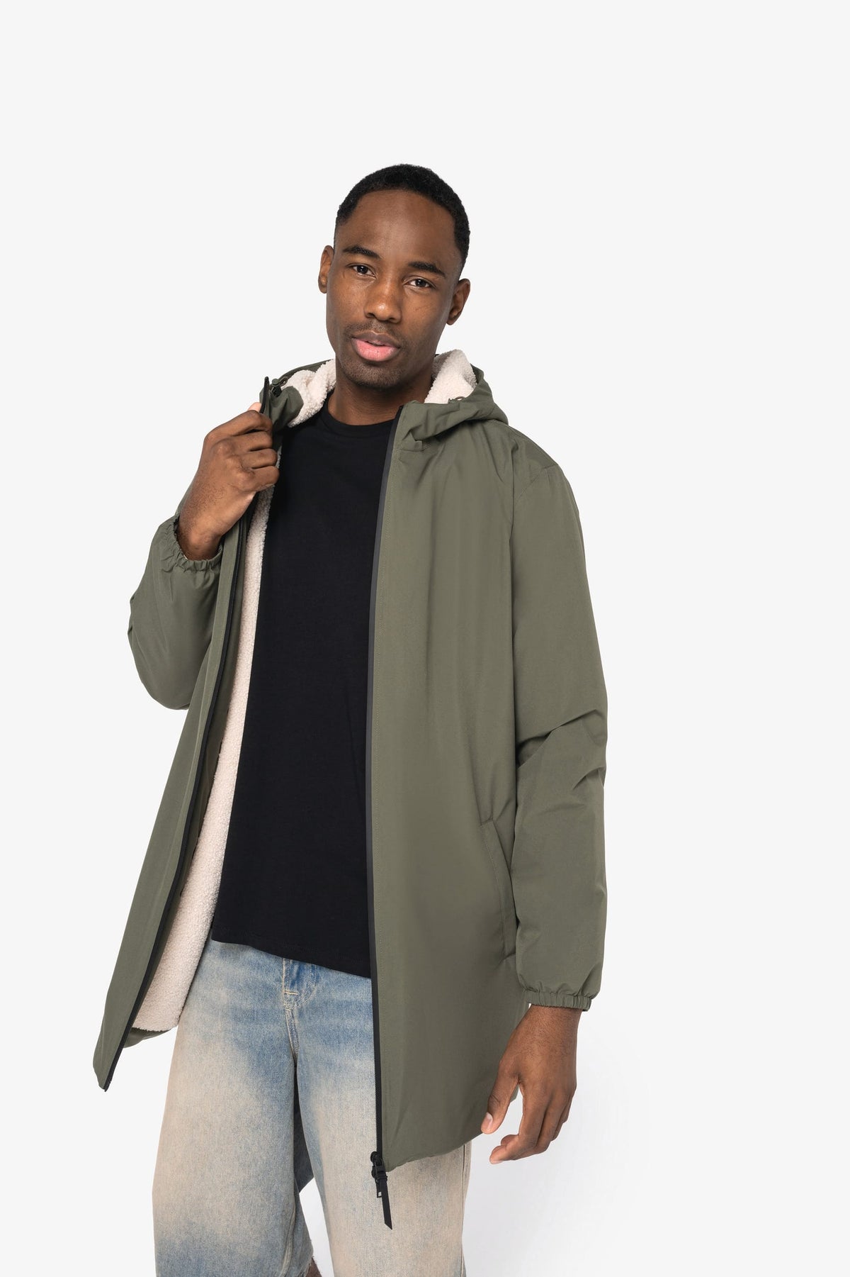 Native Spirit NS609 Ecologisch waterdicht unisex jasje met sherpavoering