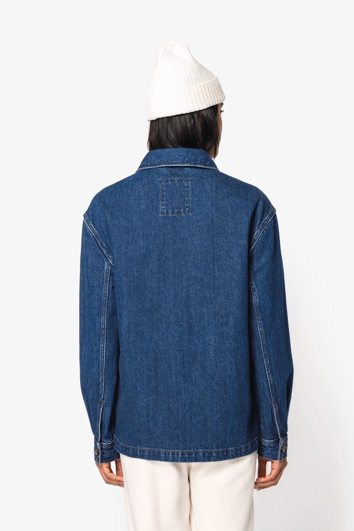 Native Spirit NS614 Ecologische unisex jeansjas met afhangende schouders