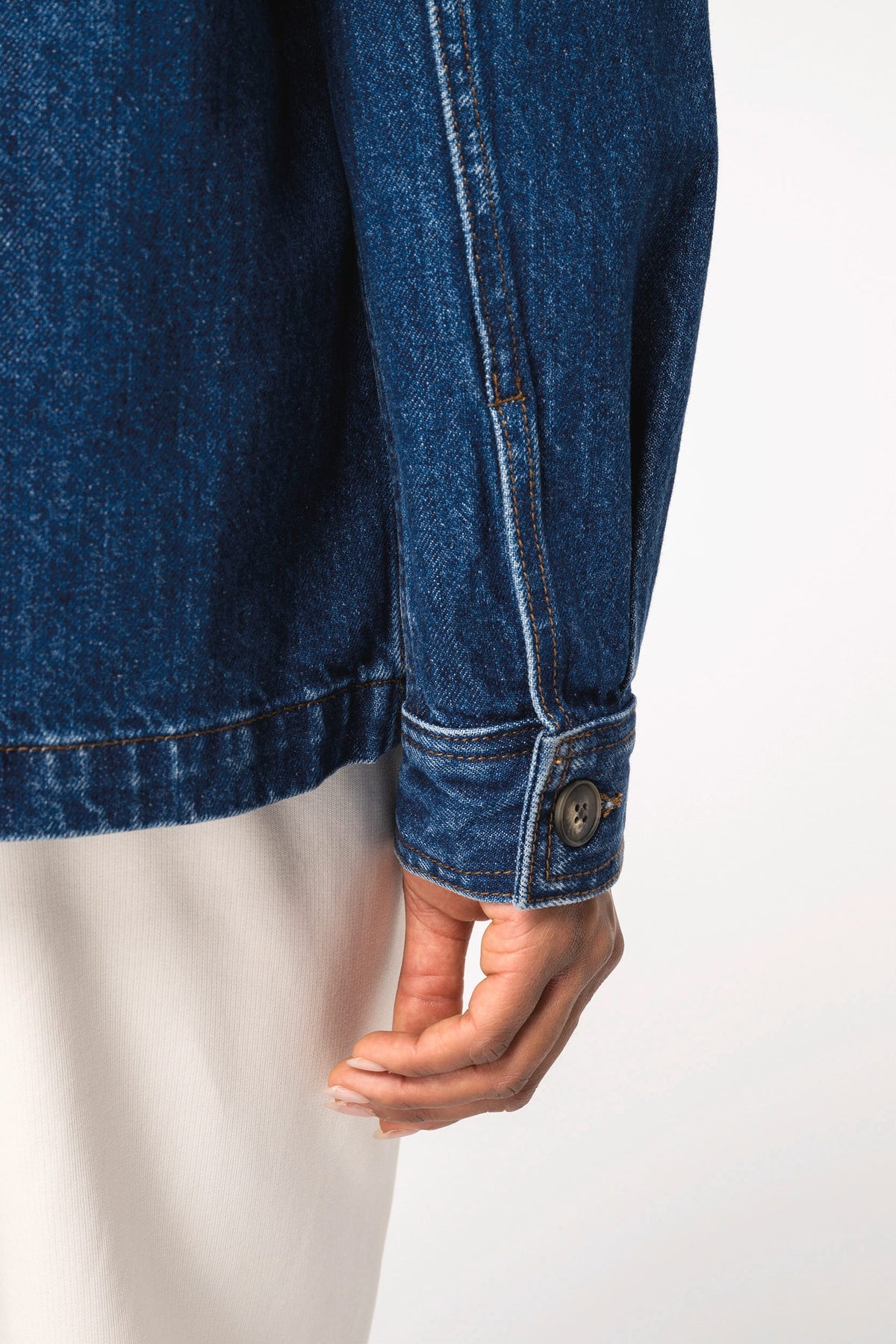 Native Spirit NS614 Ecologische unisex jeansjas met afhangende schouders