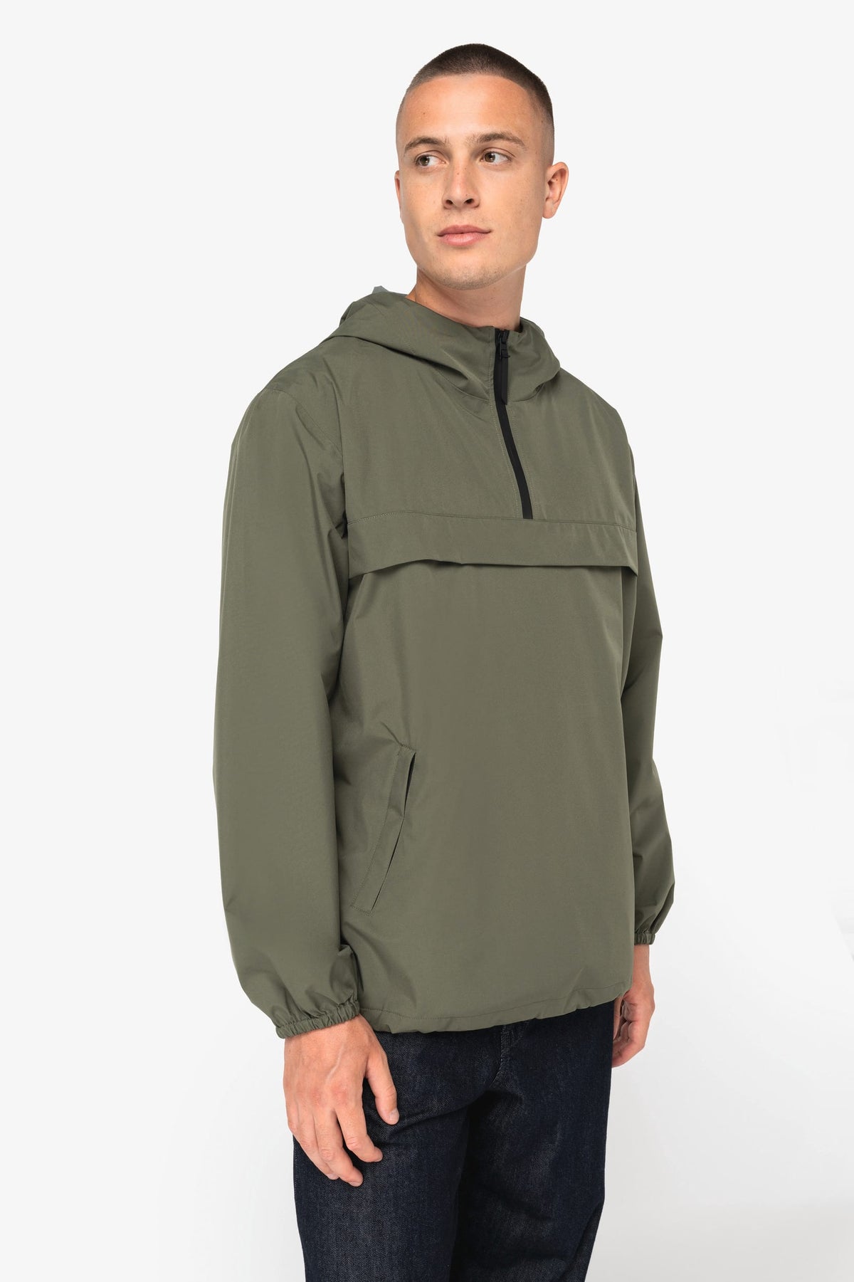 Native Spirit NS616 Ecologisch waterdicht unisex windjack met kwartrits