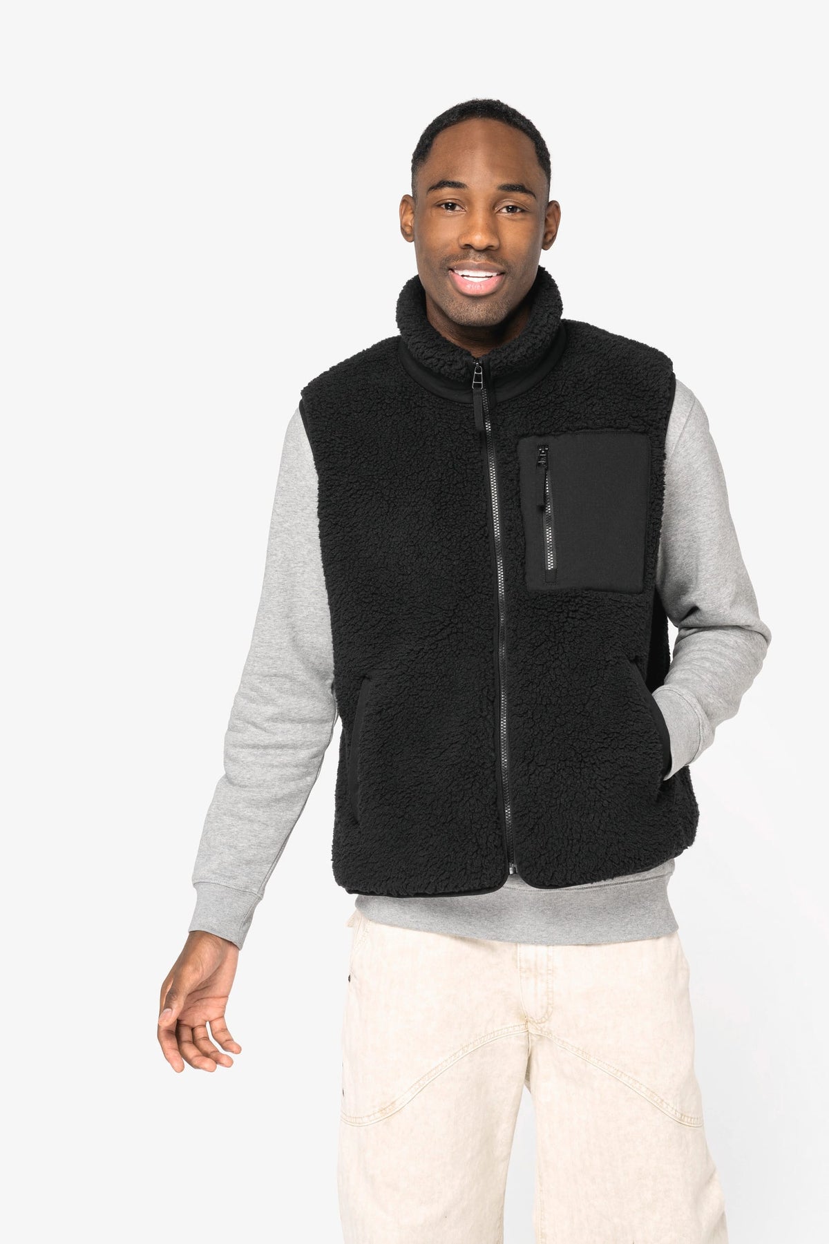 Native Spirit NS624 Ecologische unisex bodywarmer van sherpa