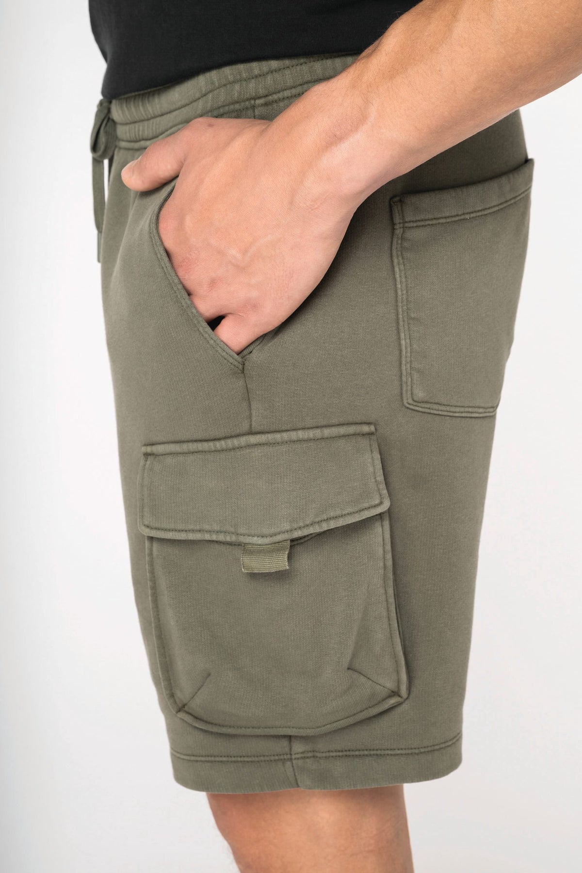 Native Spirit NS717 Duurzame verwassen herencargoshort van French Terry