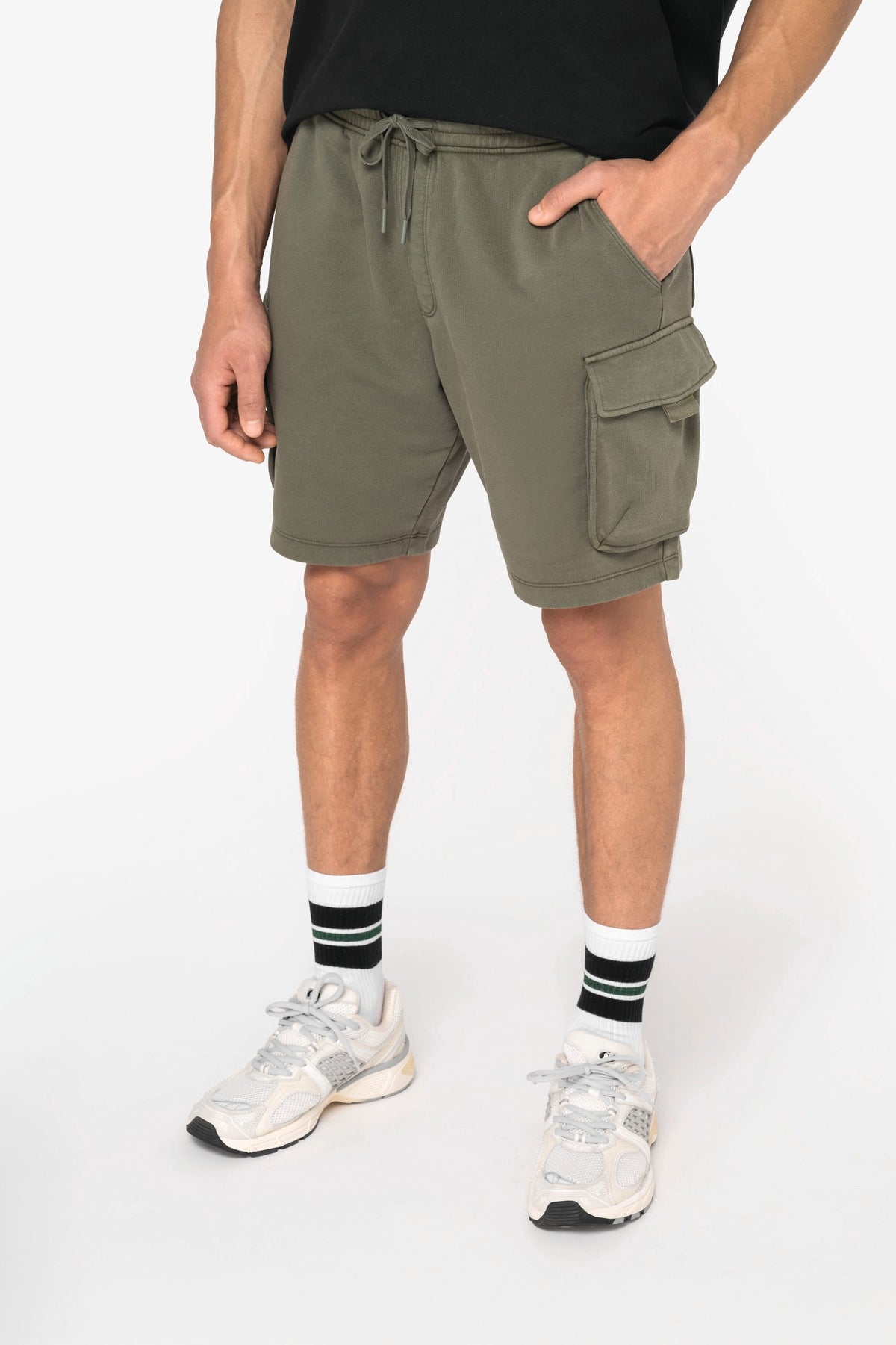 Native Spirit NS717 Duurzame verwassen herencargoshort van French Terry