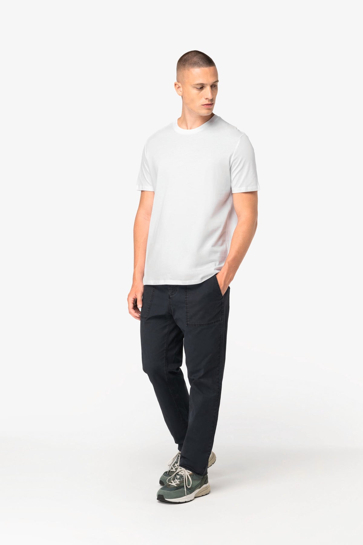 Native Spirit NS735 Heren utility broek met verwassen look van ecologisch materiaal