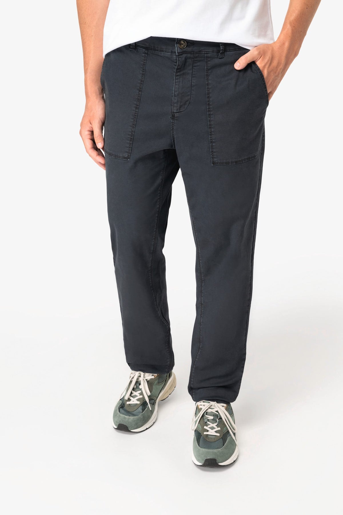 Native Spirit NS735 Heren utility broek met verwassen look van ecologisch materiaal
