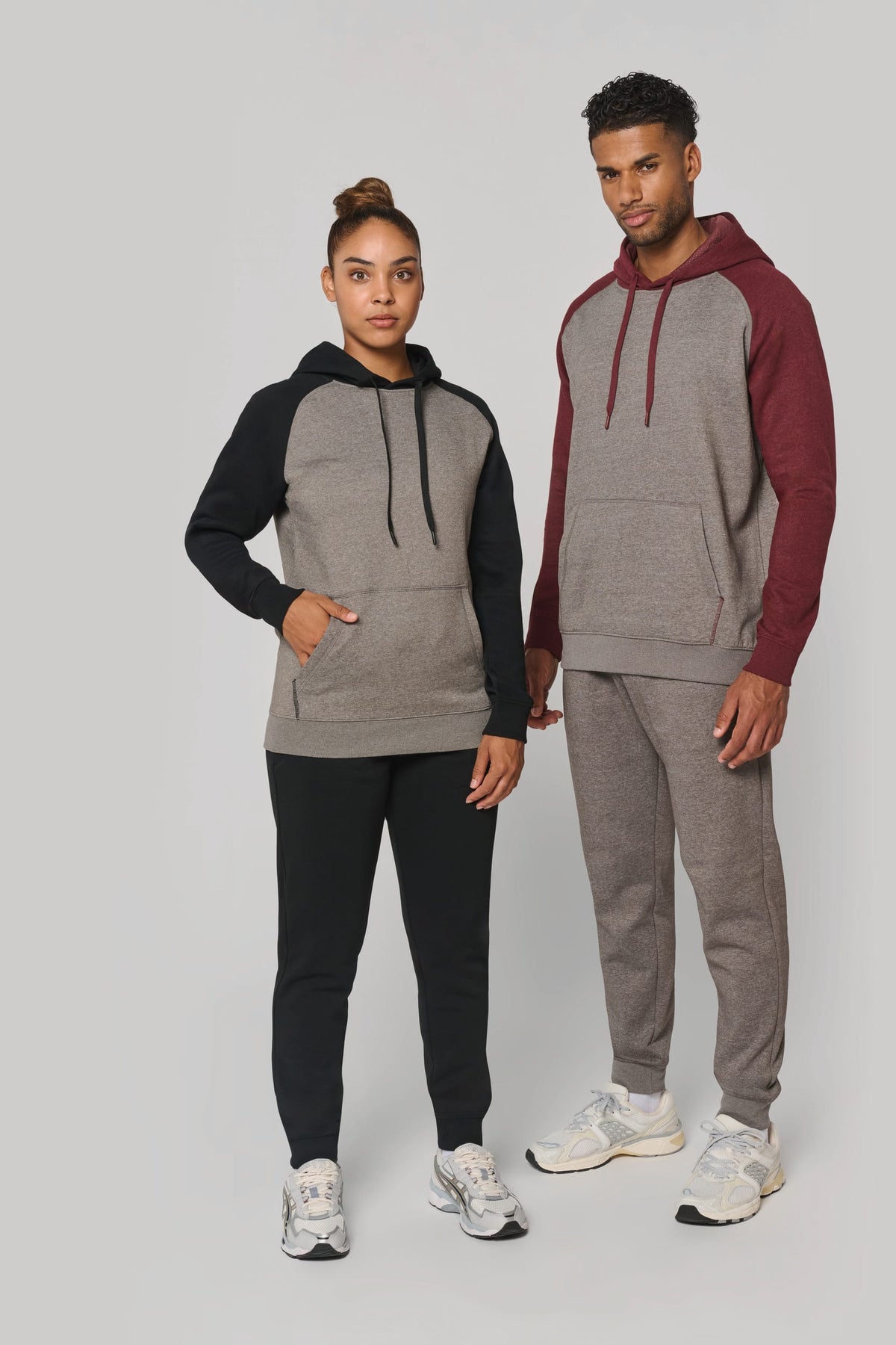 PROACT® PA369 Tweekleurige sweater met capuchon volwassene