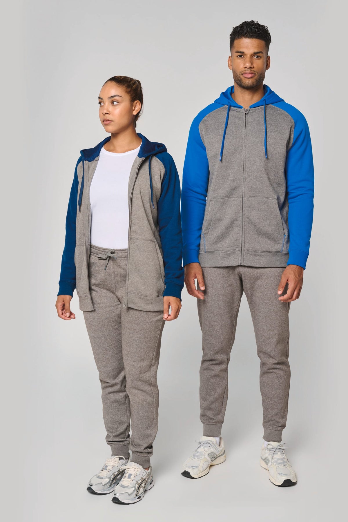 PROACT® PA380 Tweekleurig sweatvest met capuchon unisex